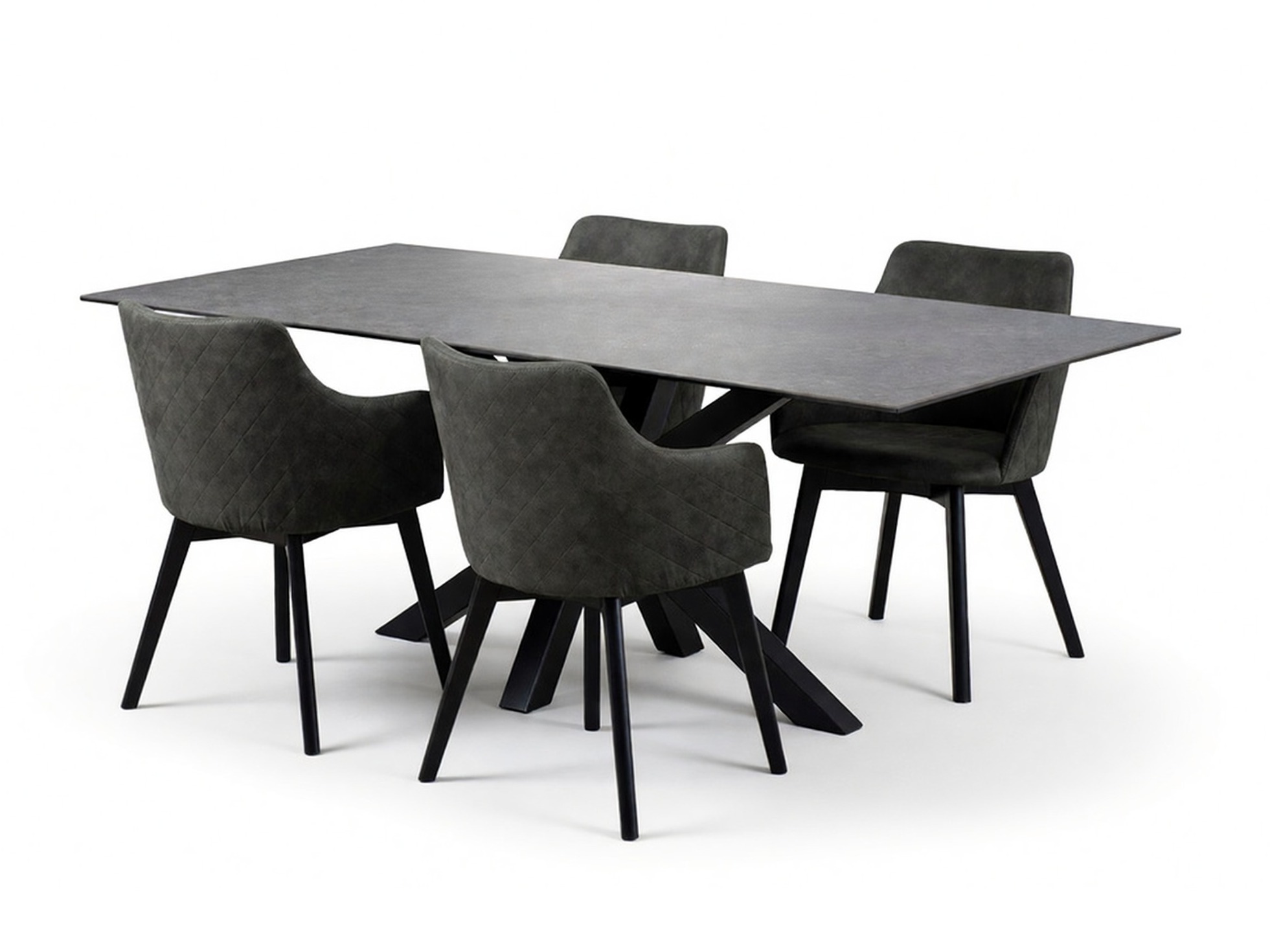 Маса и столове за трапезария Norsica 559 (Антрацит + Черен)