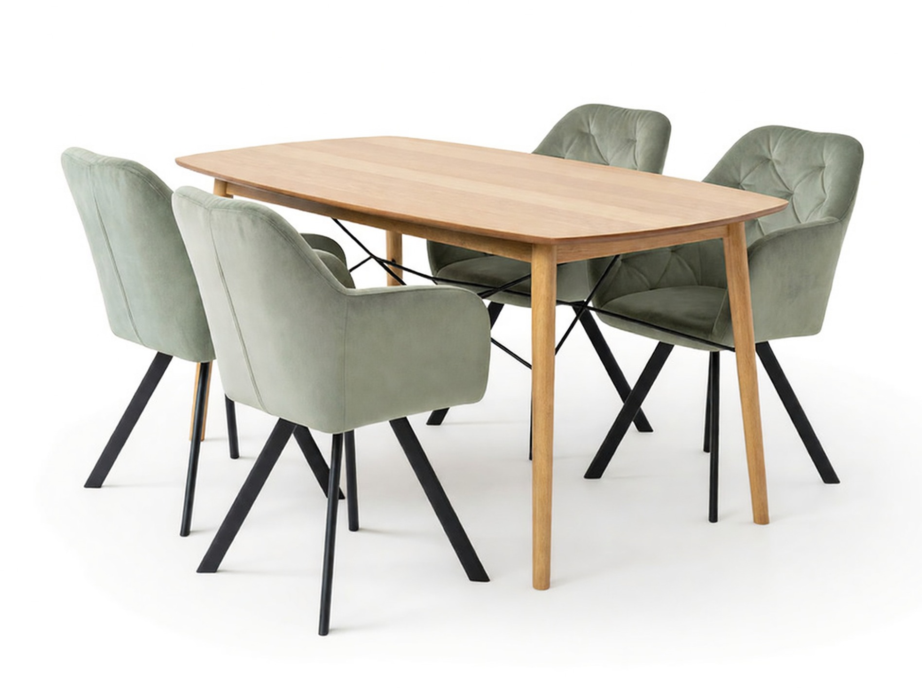 Маса и столове за трапезария Norsica Daltea 117 (Бежов + Черен)