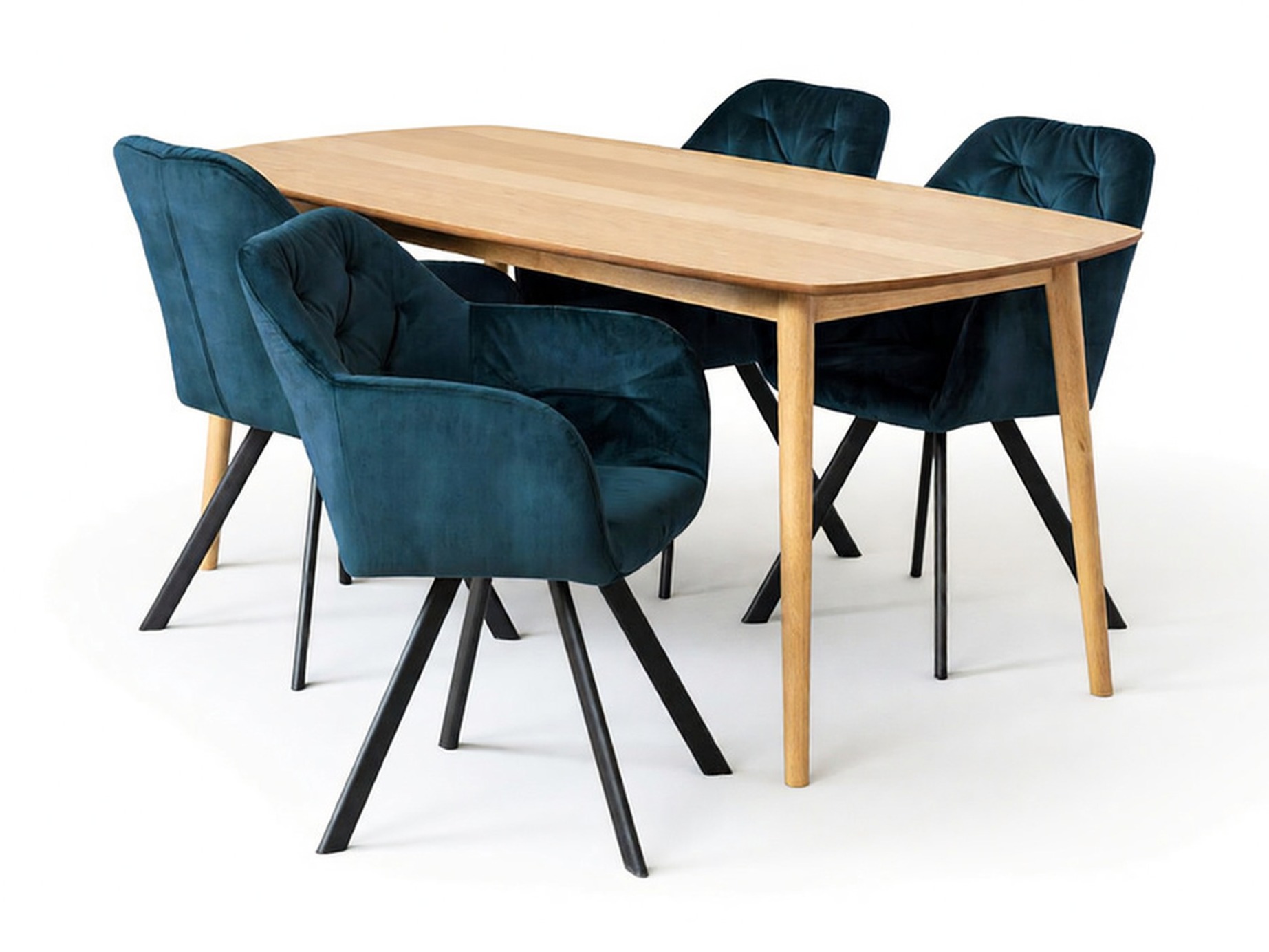 Маса и столове за трапезария Norsica Daltea 117 (Тъмно синьо + Черен)