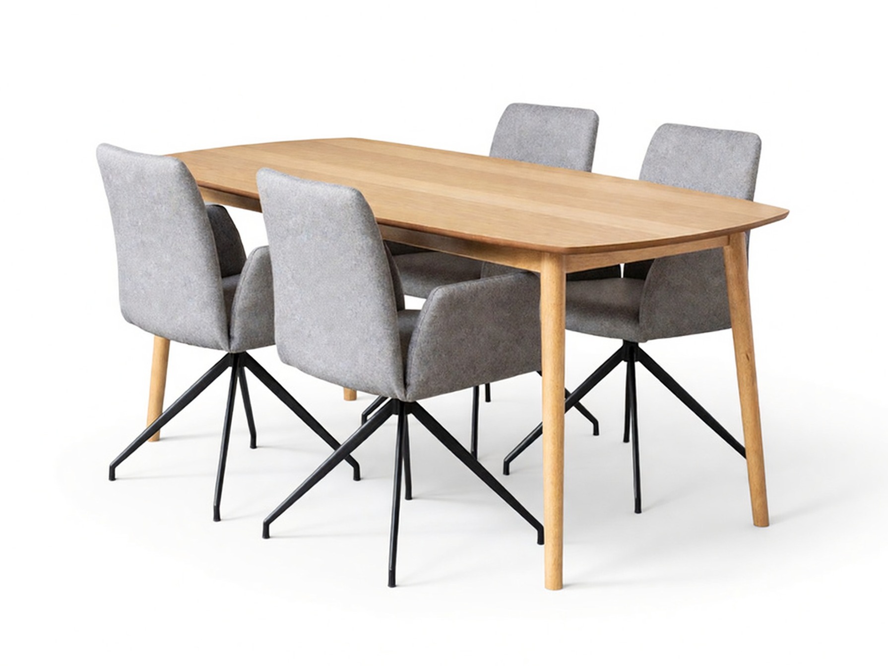 Маса и столове за трапезария Norsica Daltea 118 (Сив + Черен)