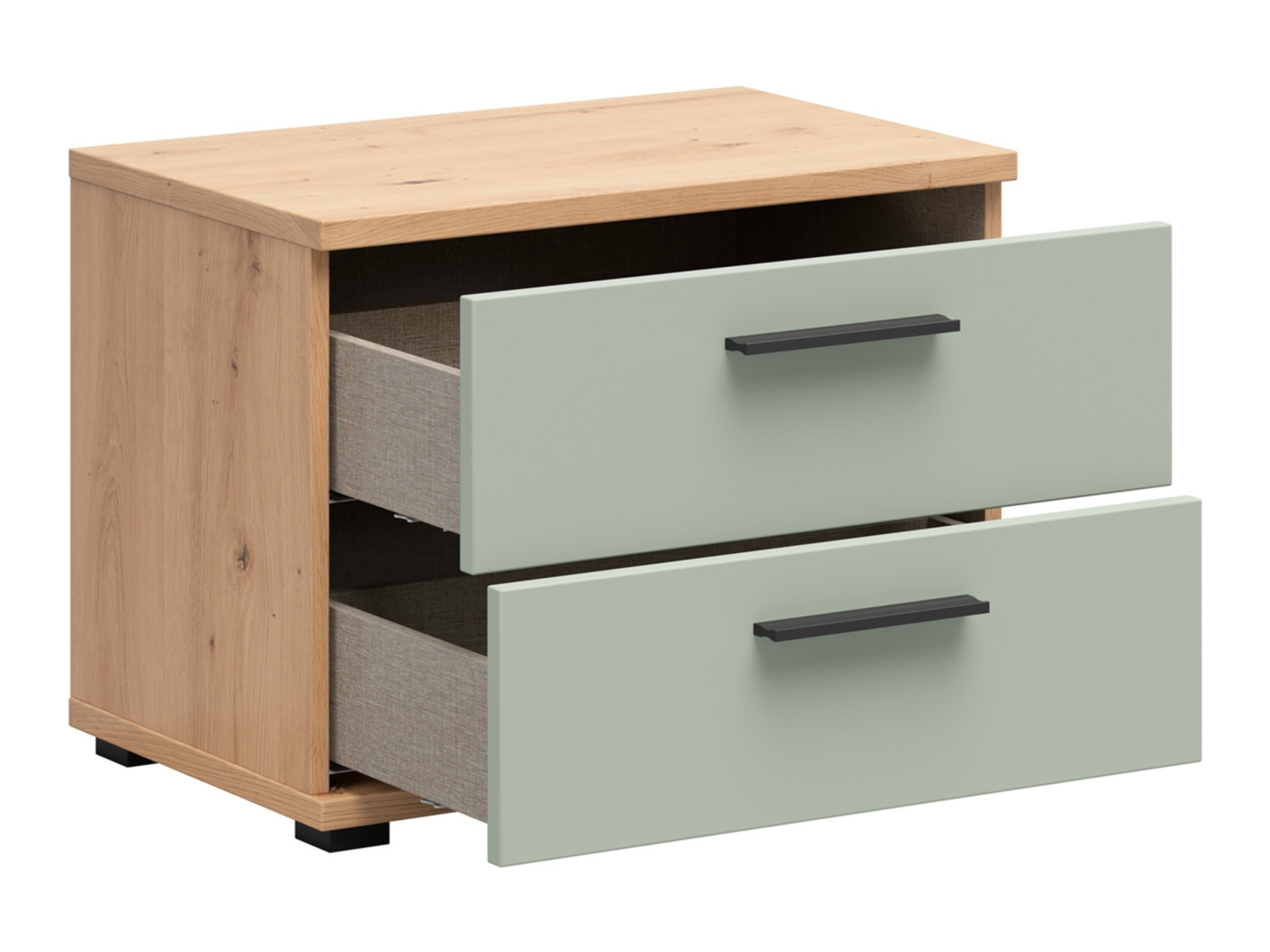 Нощно шкафче Livcali 100 (Зелен + Artisan дъб)