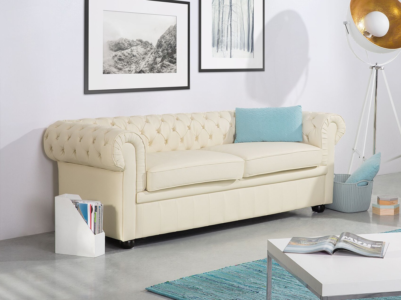 Chesterfield диван Berwyn 832 (Сметана)