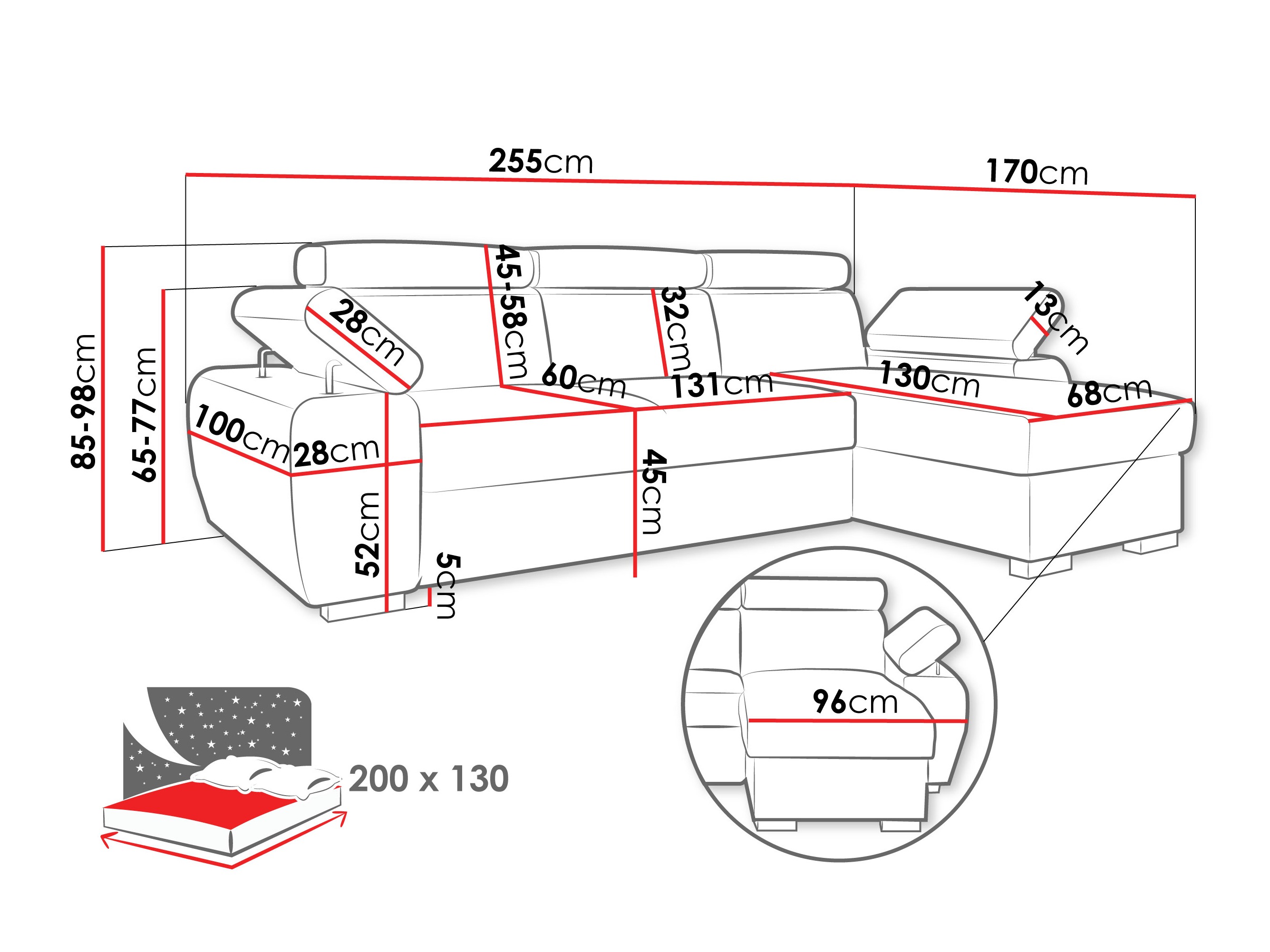 Ъглов диван Columbus 252 (Lumo 55)