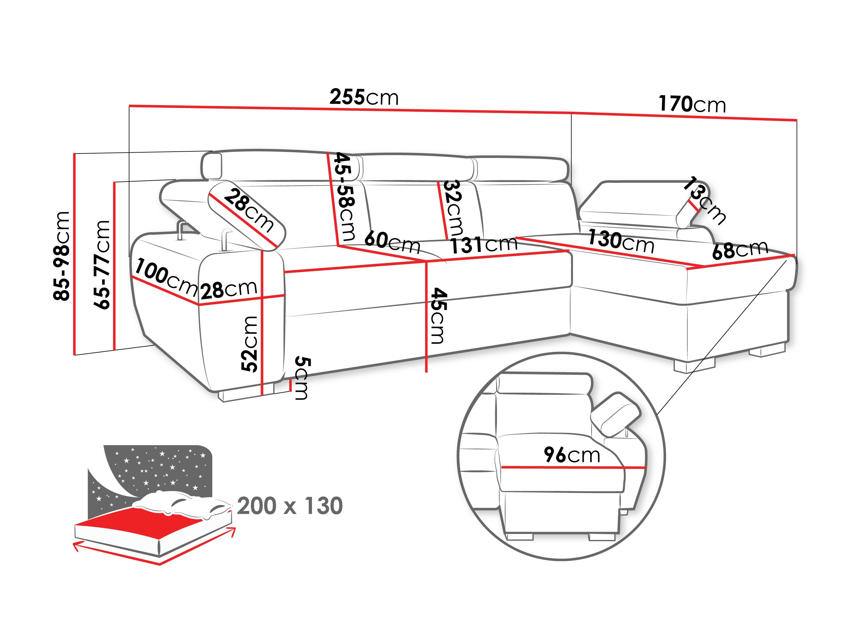 Ъглов диван Columbus 252 (Lumo 65)