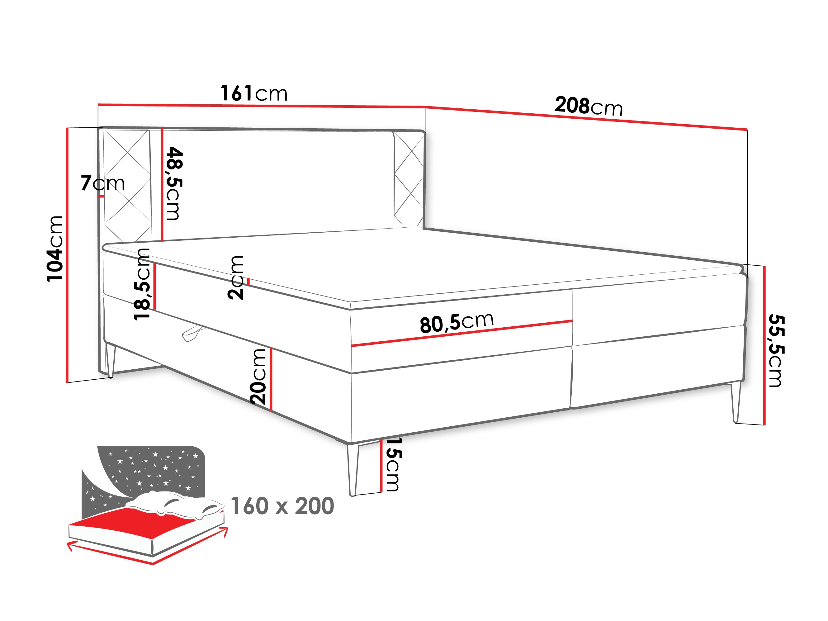 Континентално легло Providence 200 (Polo 897)