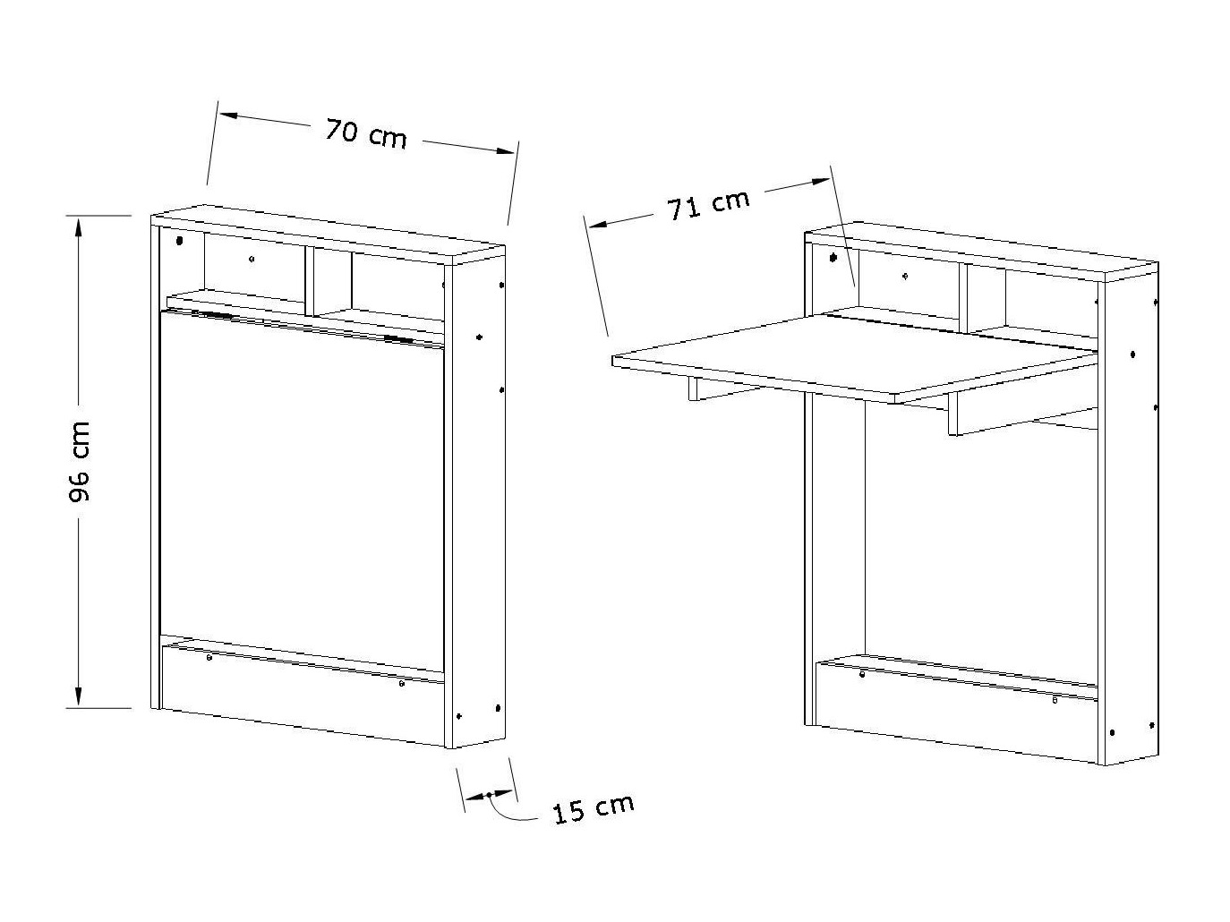 Сгъваема маса Kailua 187 (Бял + Светлокафяво)
