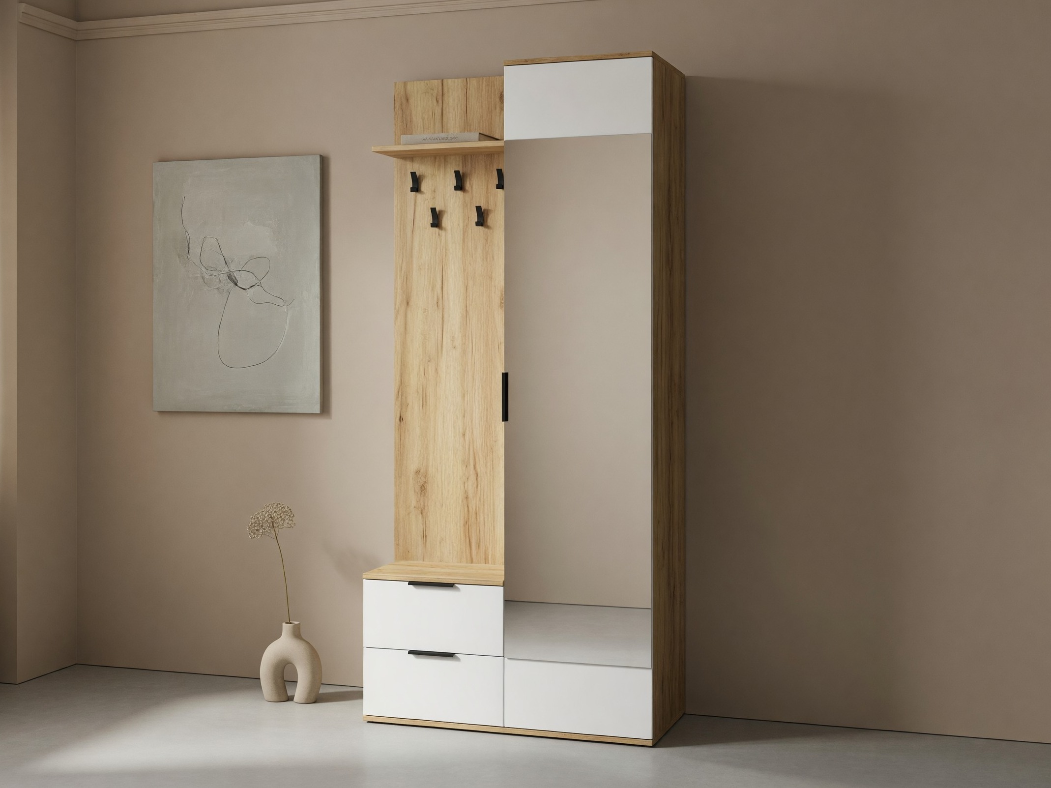 Комплект за антре Houston 2004 (Златен дъб + Бял)