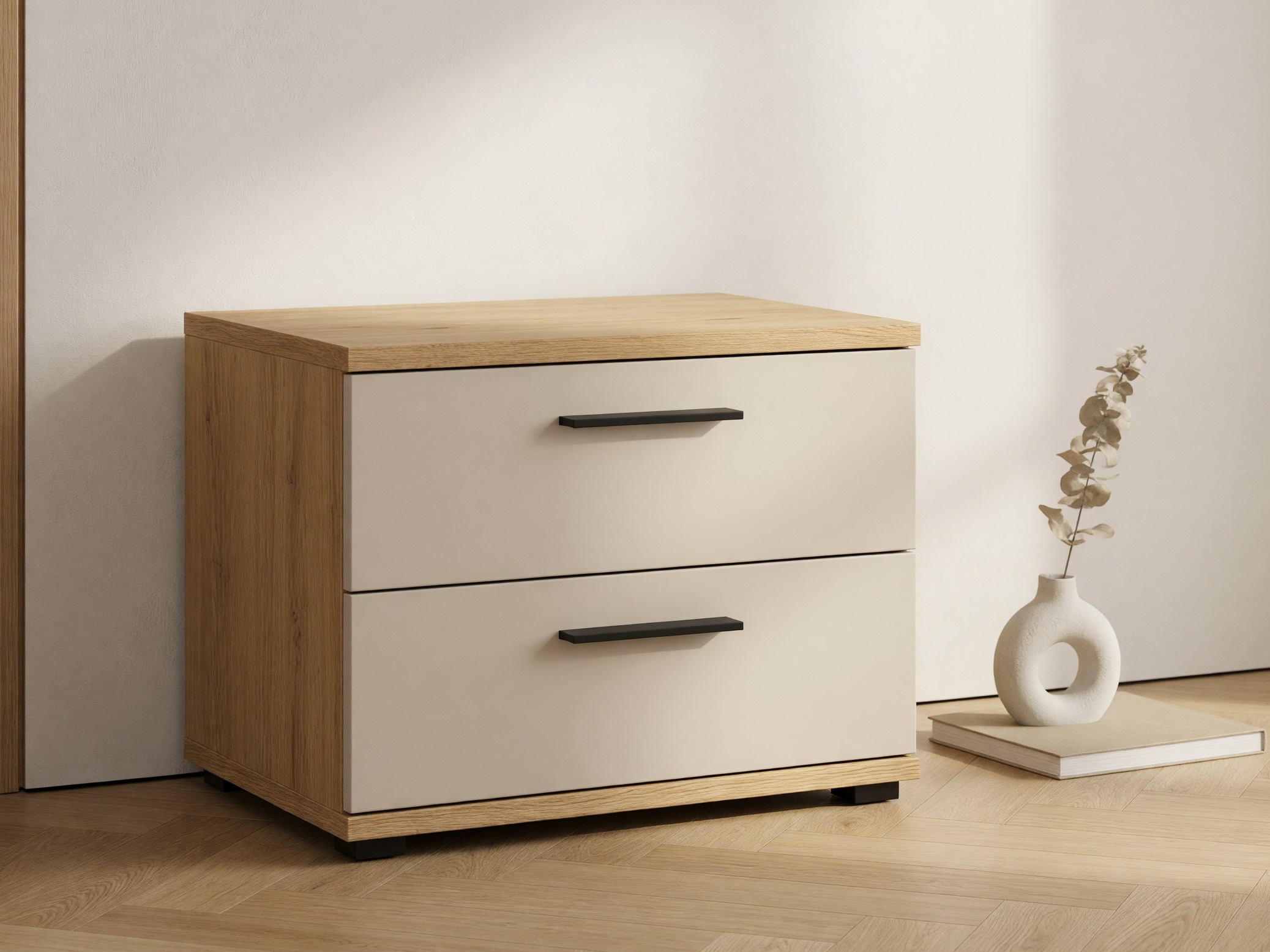 Нощно шкафче Livcali 100 (Artisan дъб + Кашмир)