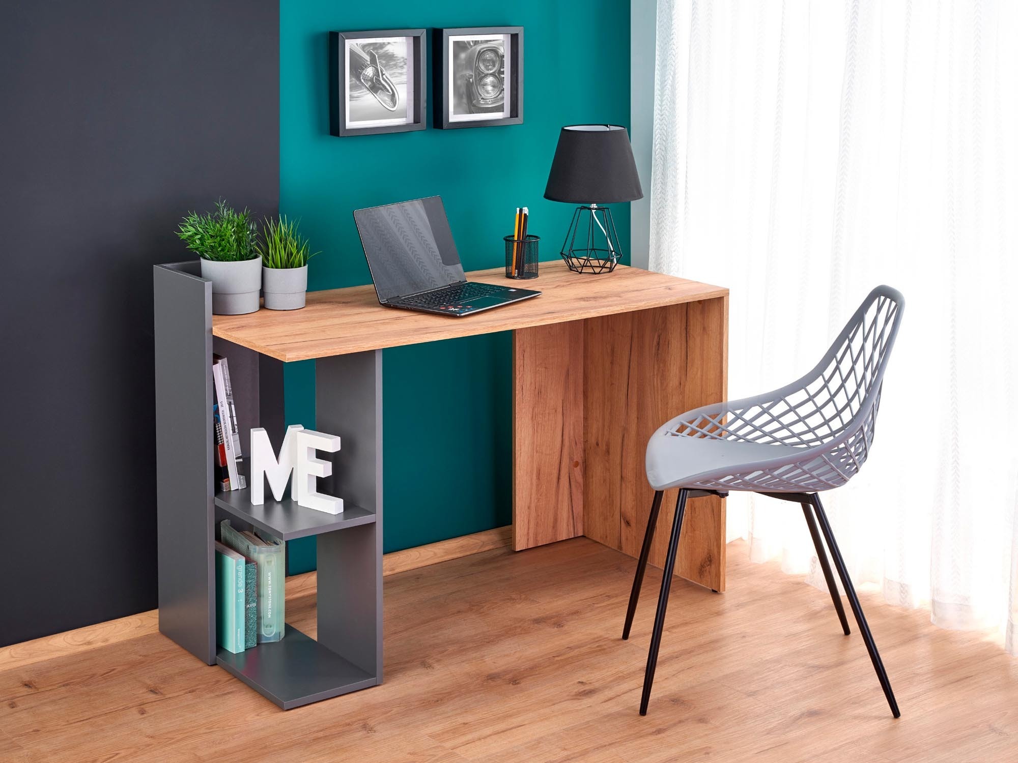 Офис бюро Houston 825 (Дъб + Антрацит)