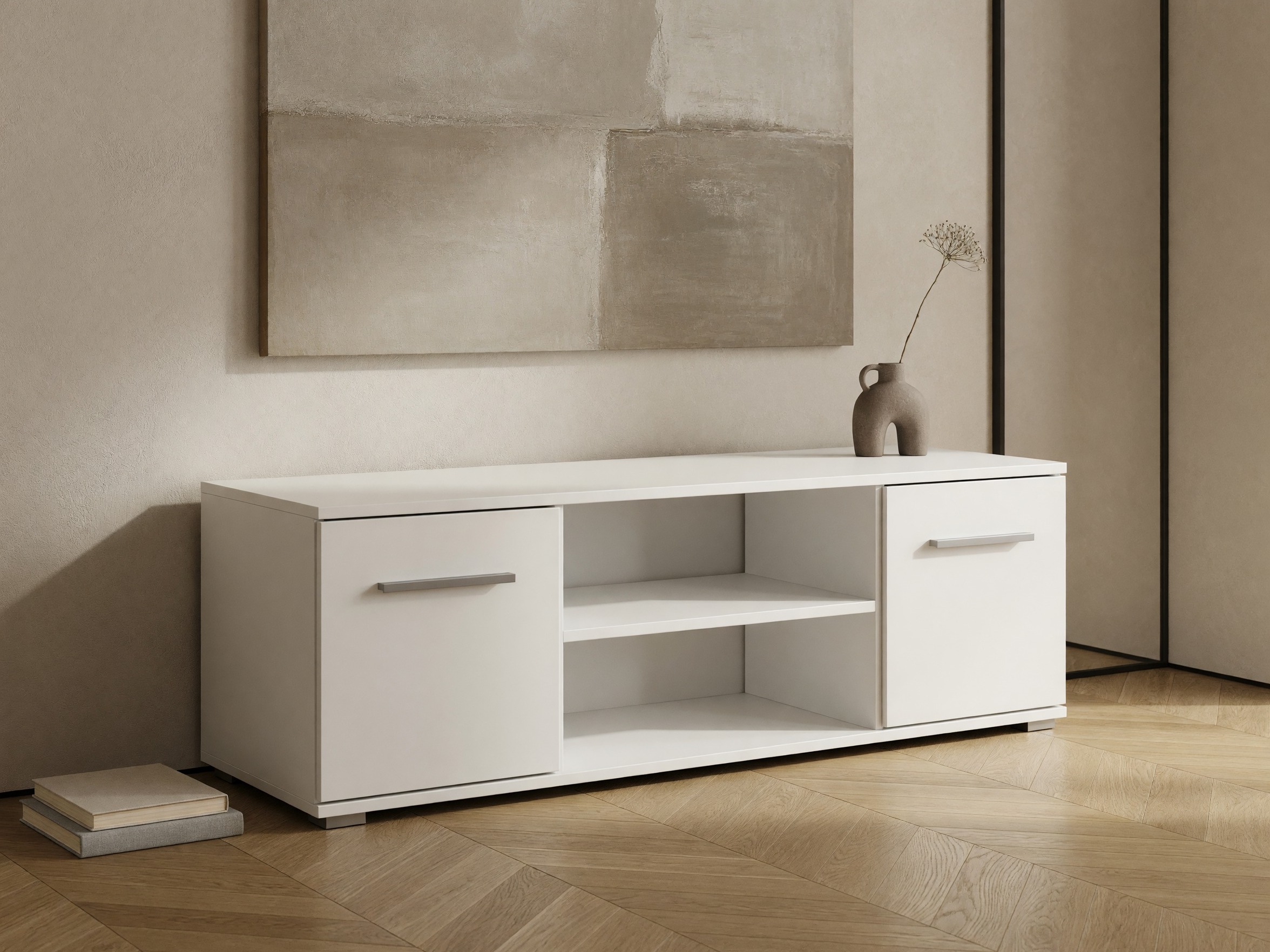 ТВ шкаф Cirveso 109 (Бял + Бял гланц)