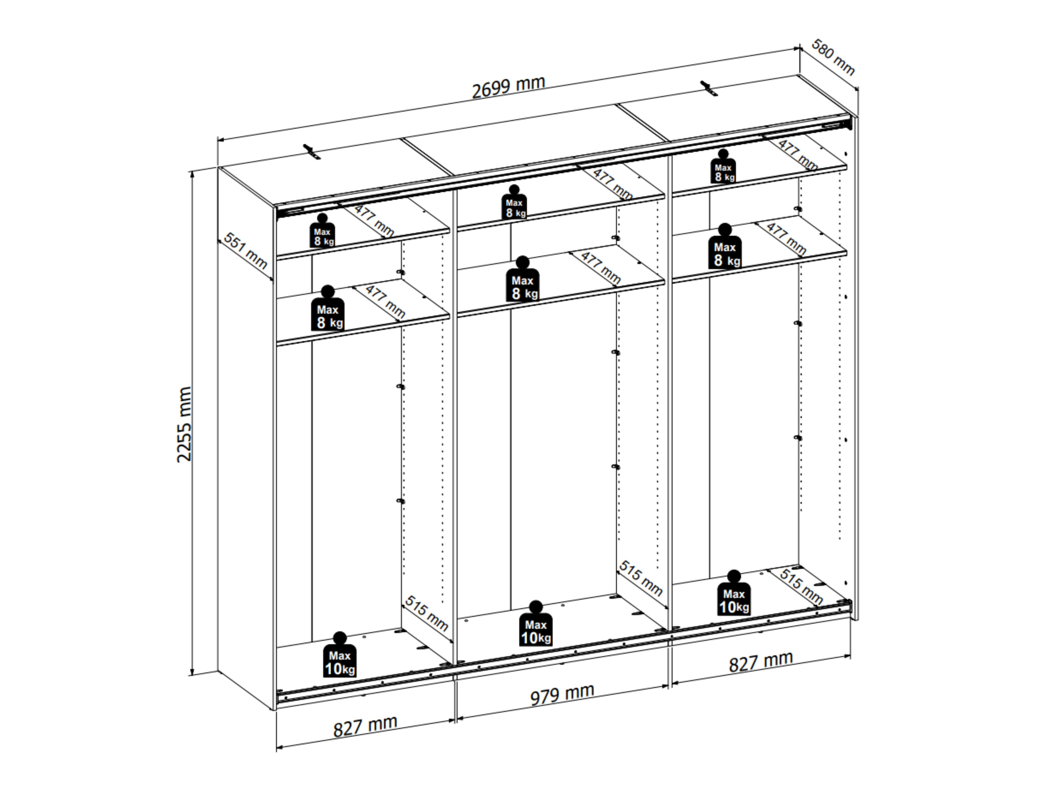 Гардероб Livcali 103 (Artisan дъб + Кашмир)