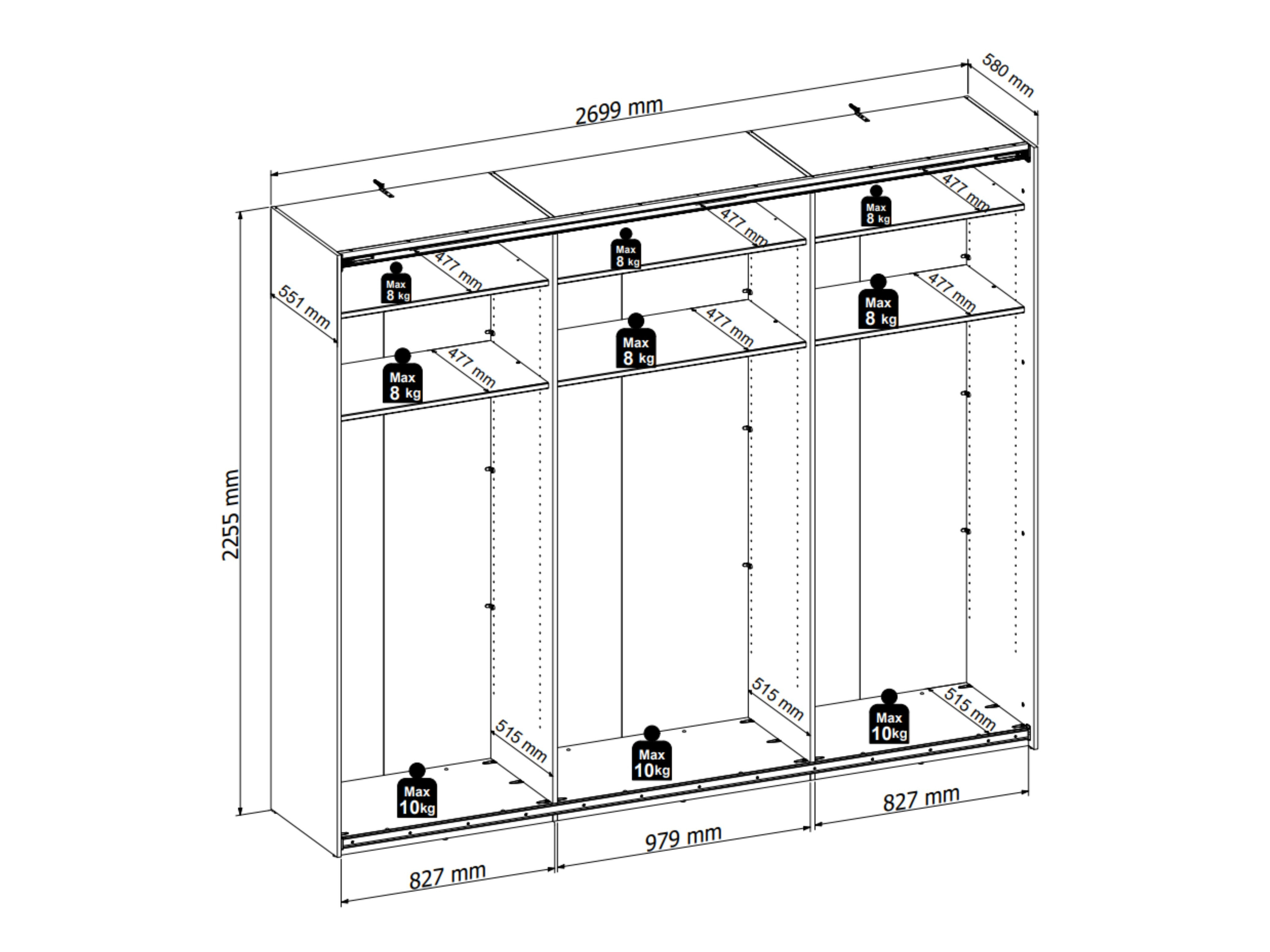 Гардероб Livcali 103 (Artisan дъб + Кашмир)