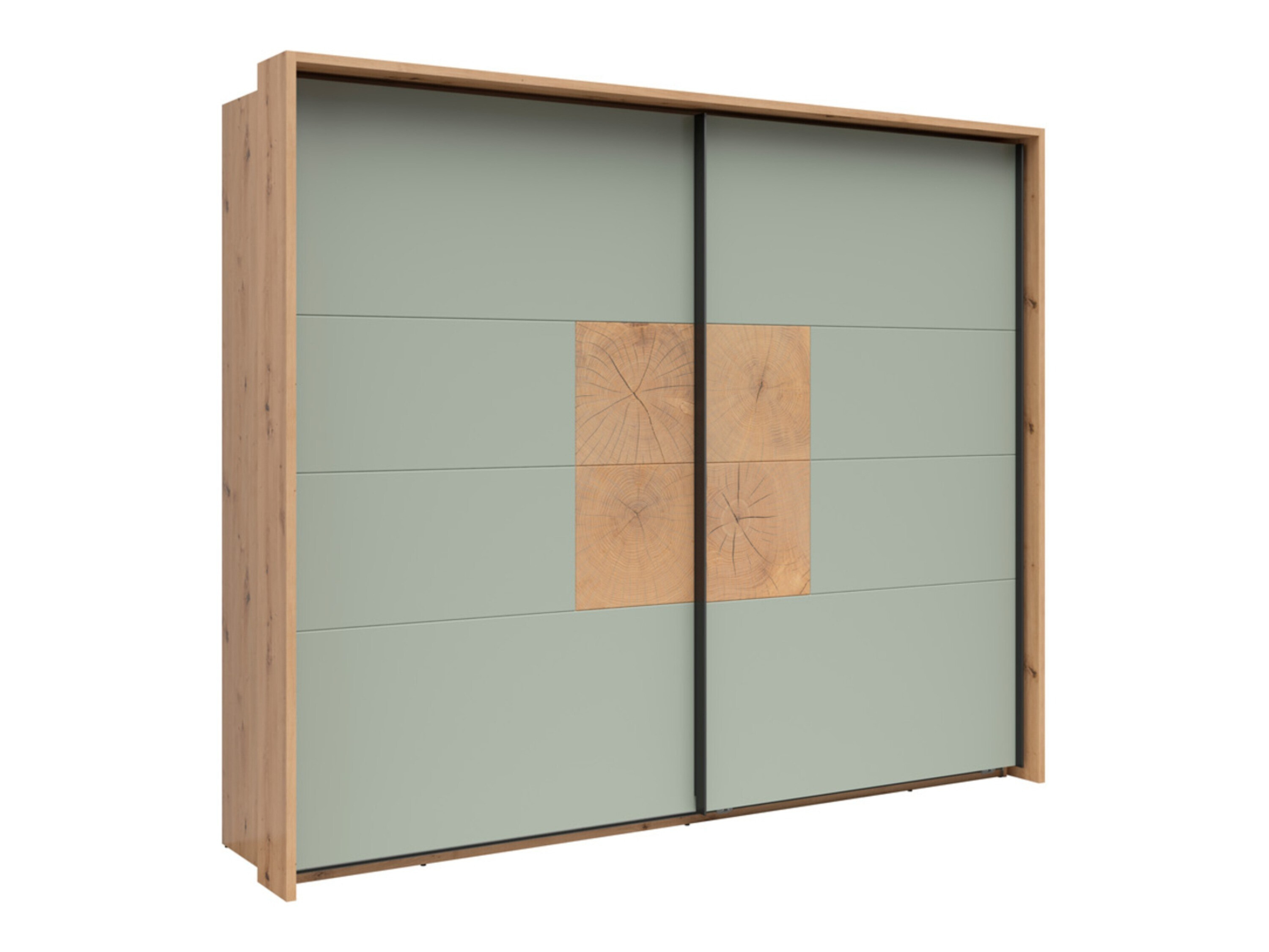 Гардероб Livcali 103 (Зелен + Artisan дъб)