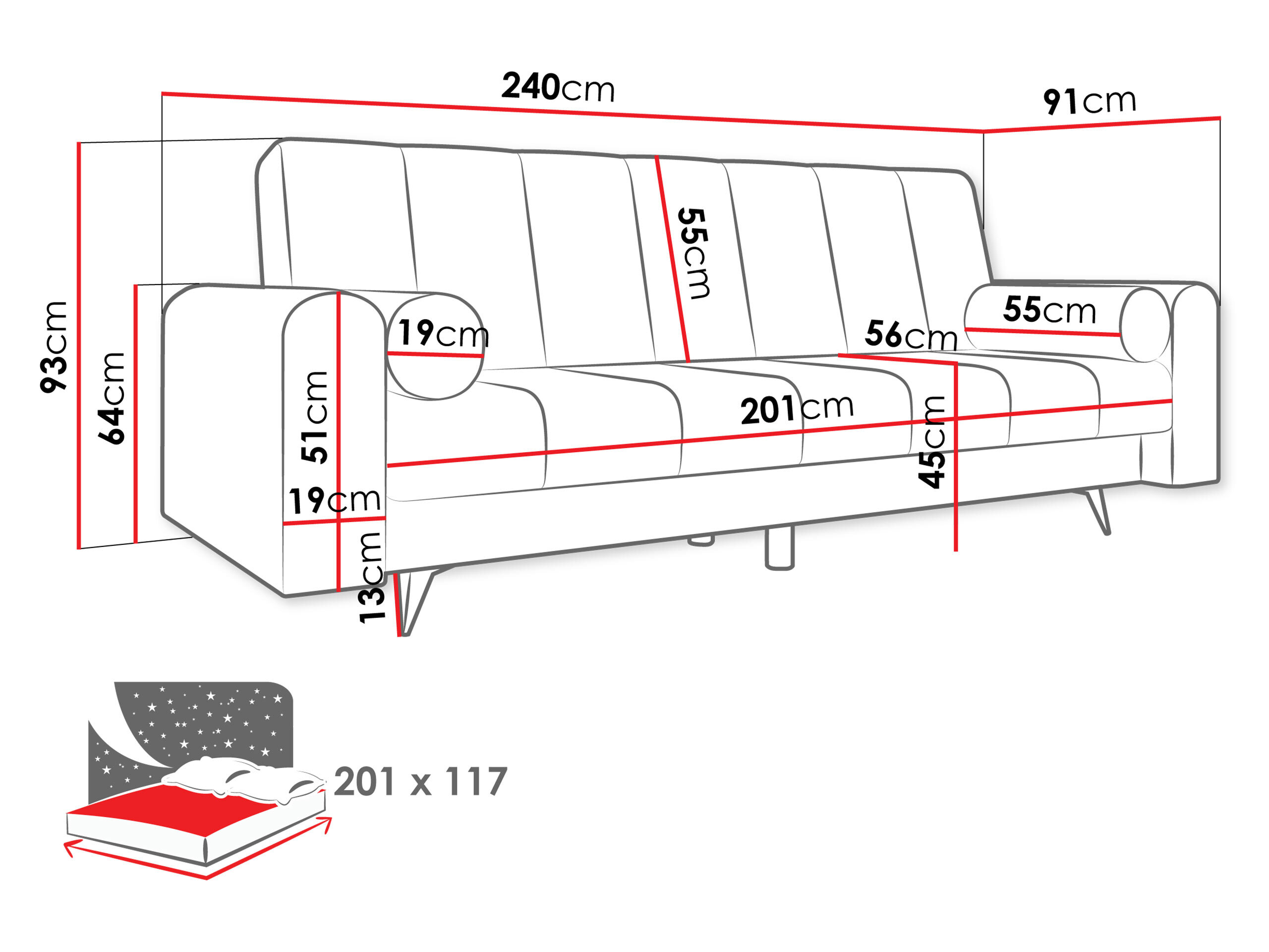 Разтегателен диван Comfivo Luda (Sandu 224.02)