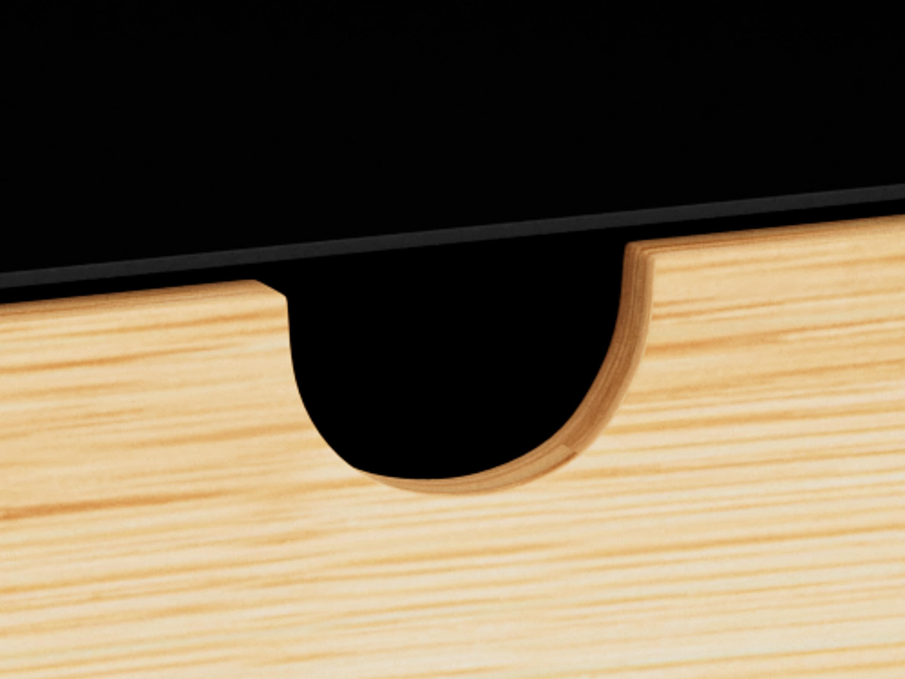 Нощно шкафче Norsica 375 (Черен + Ярък дърво)