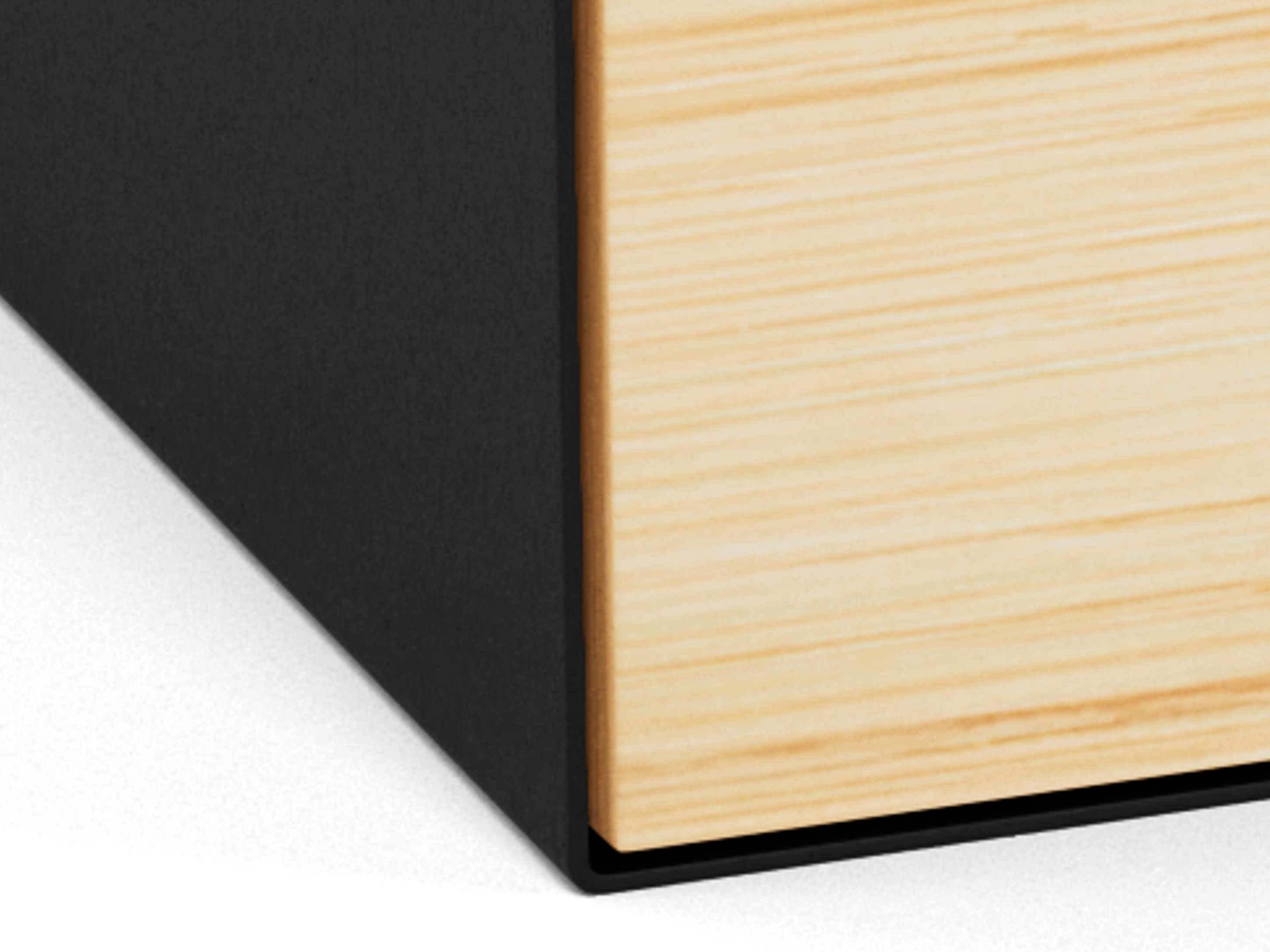 Нощно шкафче Norsica 375 (Черен + Ярък дърво)