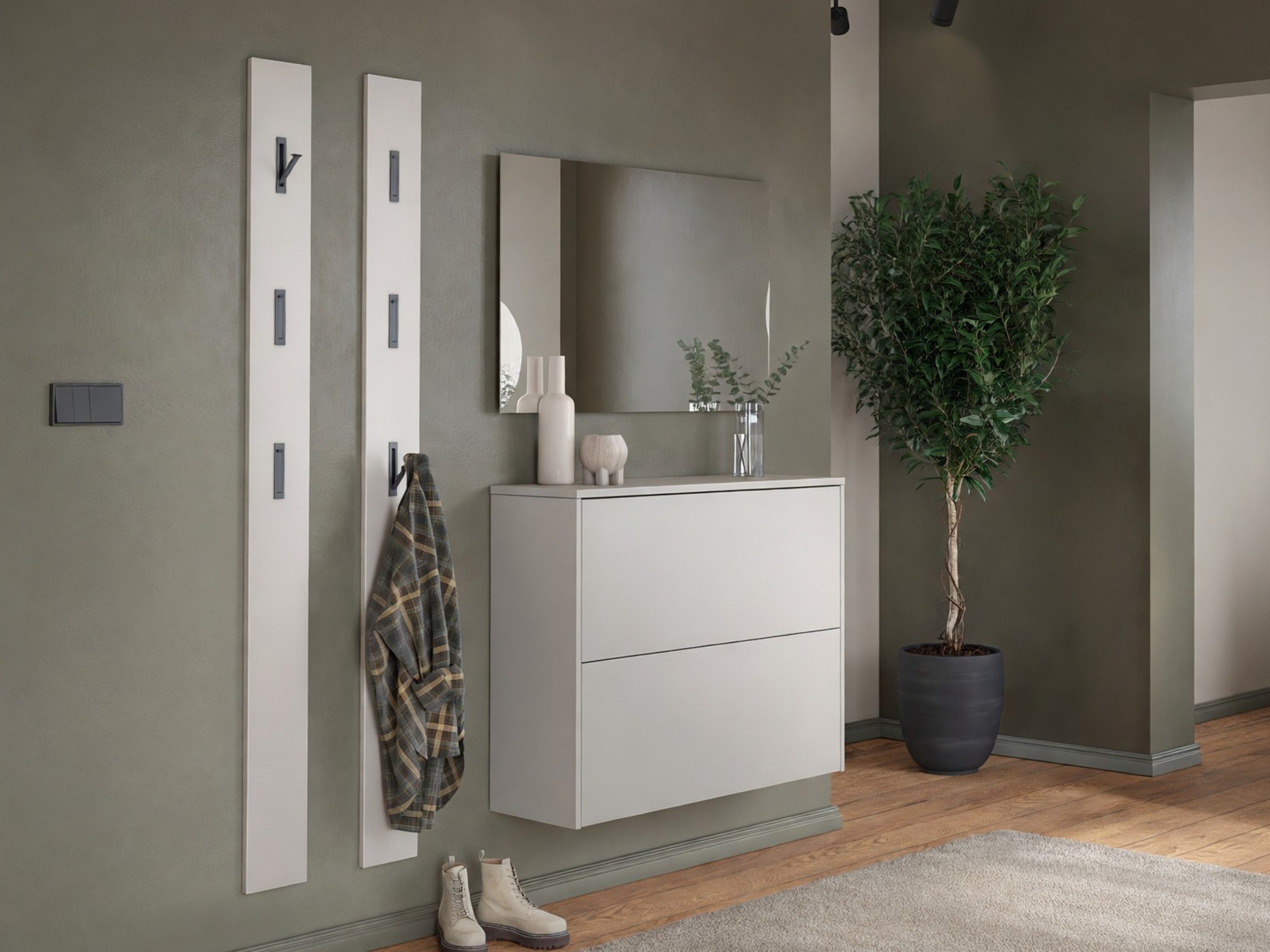 Комплект за антре Levfena 103 (Кашмир + Navarra дъб + Бял)