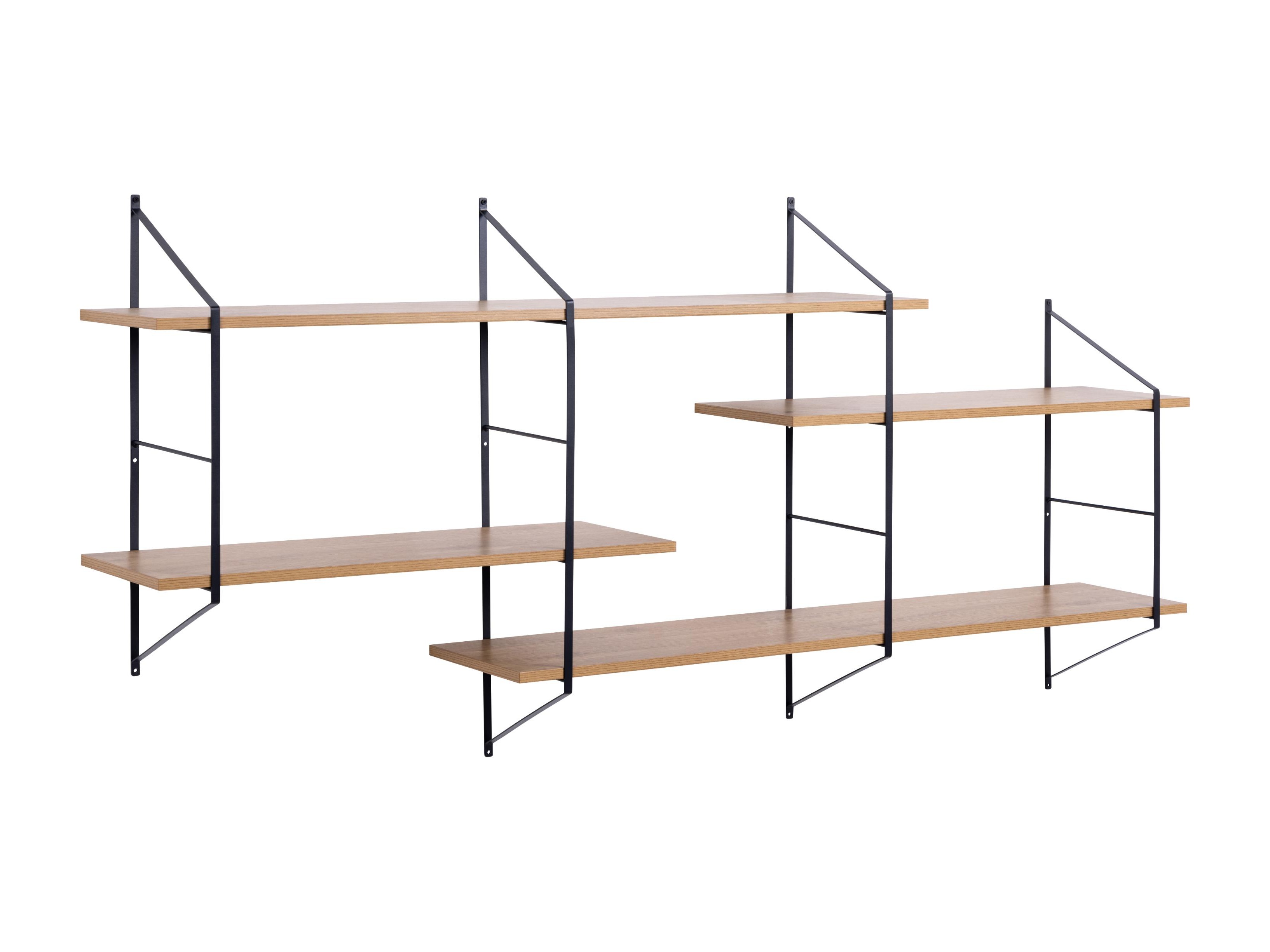 Стенна етажерка Norsica 447 (Светлокафяво + Черен)