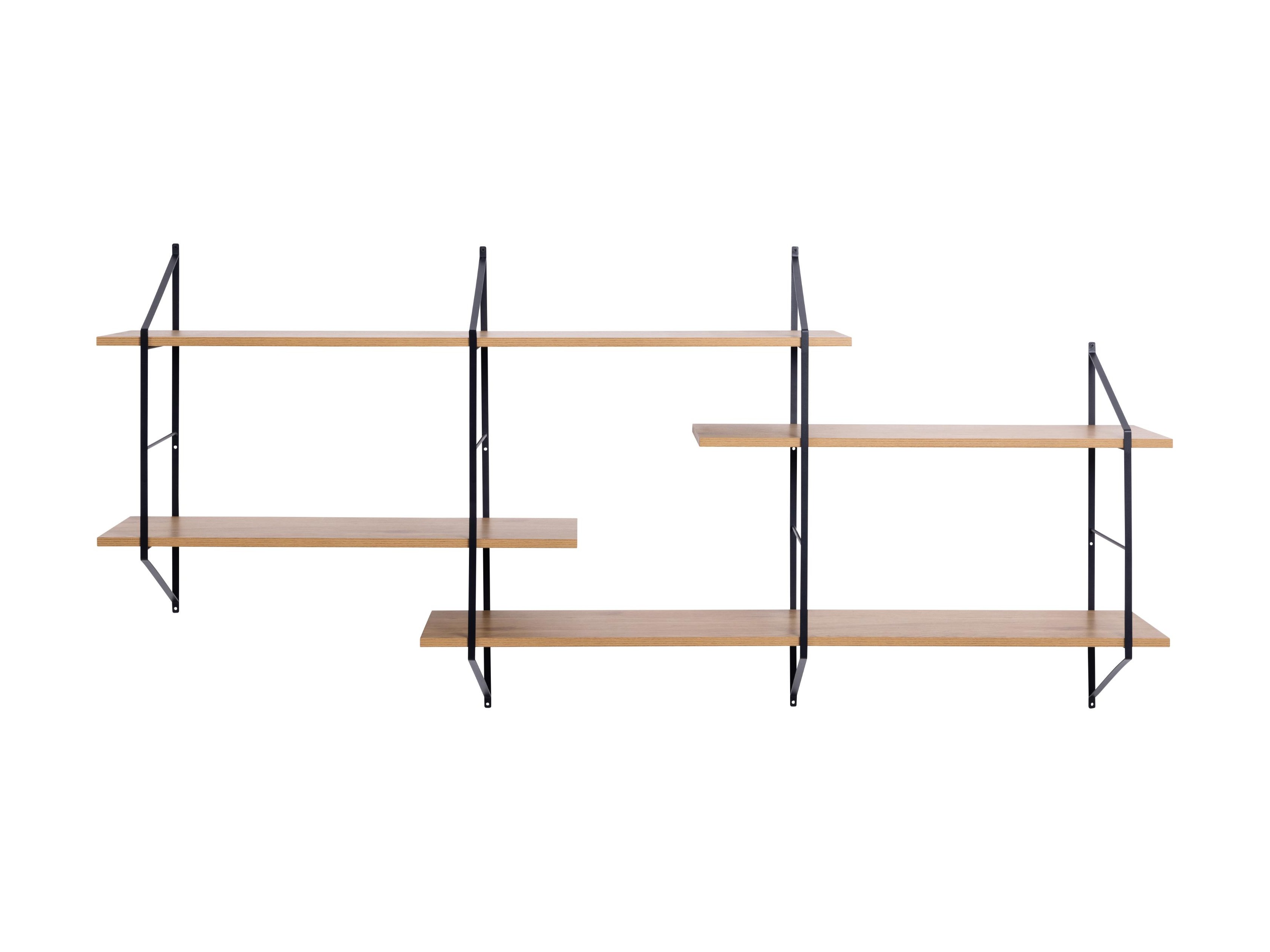 Стенна етажерка Norsica 447 (Светлокафяво + Черен)