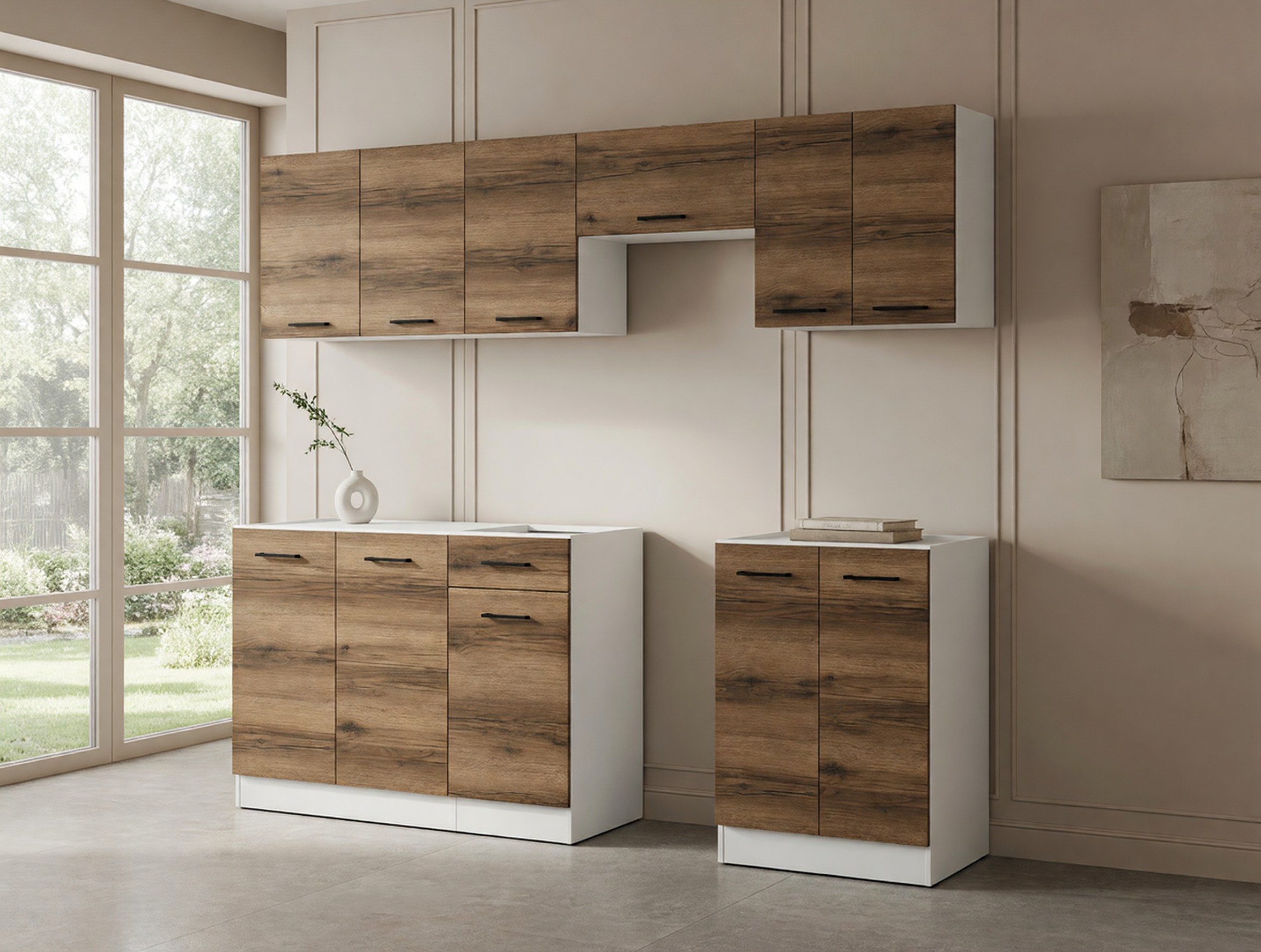 Комплект за кухня Boston 498 (Тъмен деланов дъб)