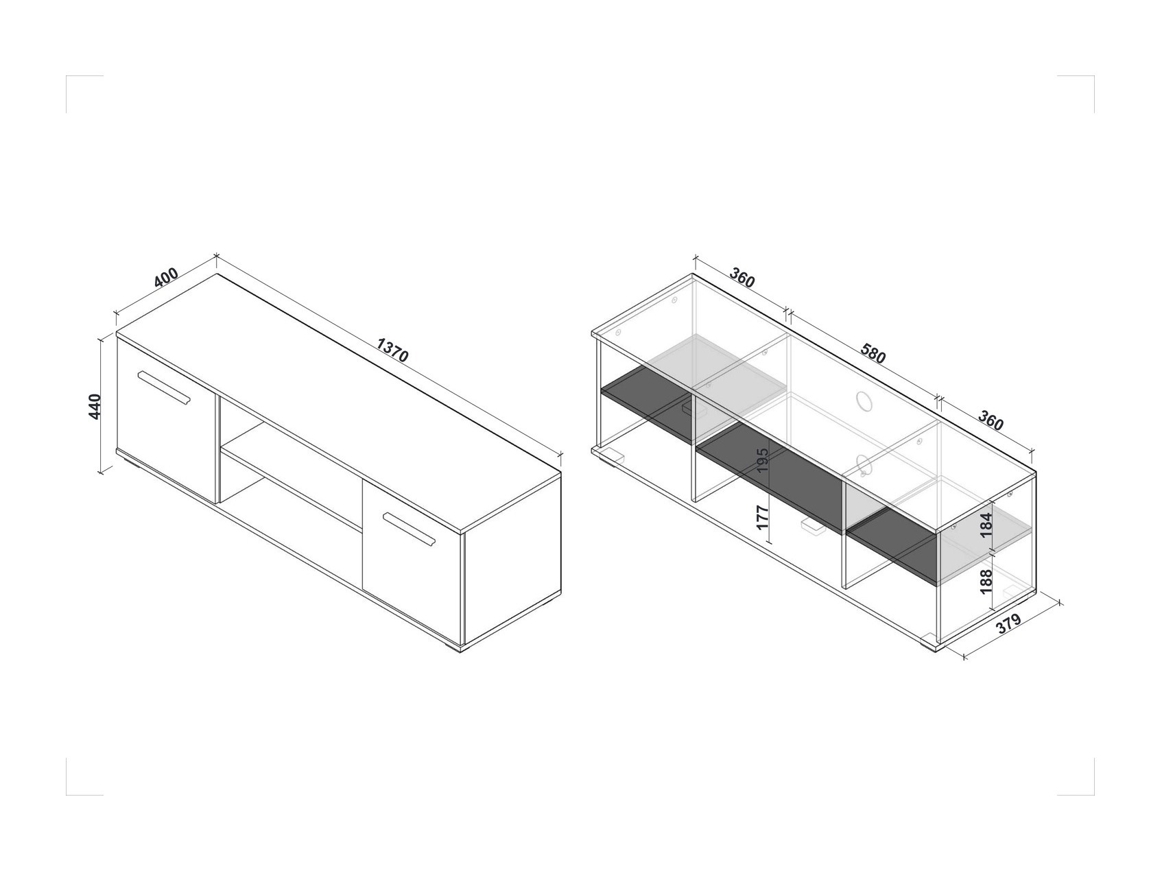 ТВ шкаф Cirveso 109 (Сонома дъб)