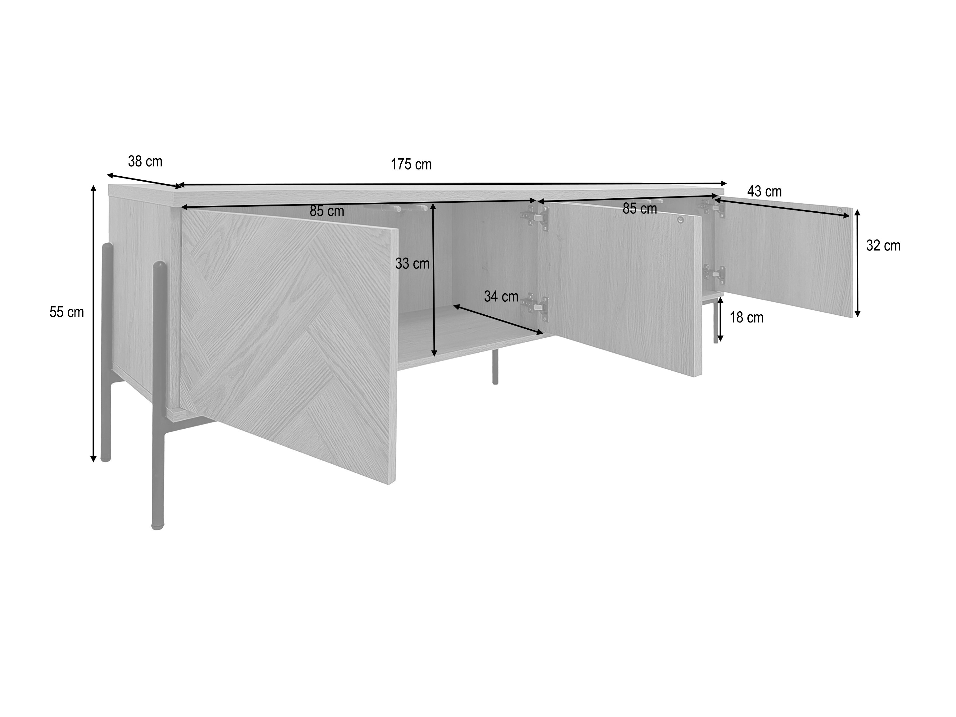 ТВ шкаф Denton 1525 (Дъб)