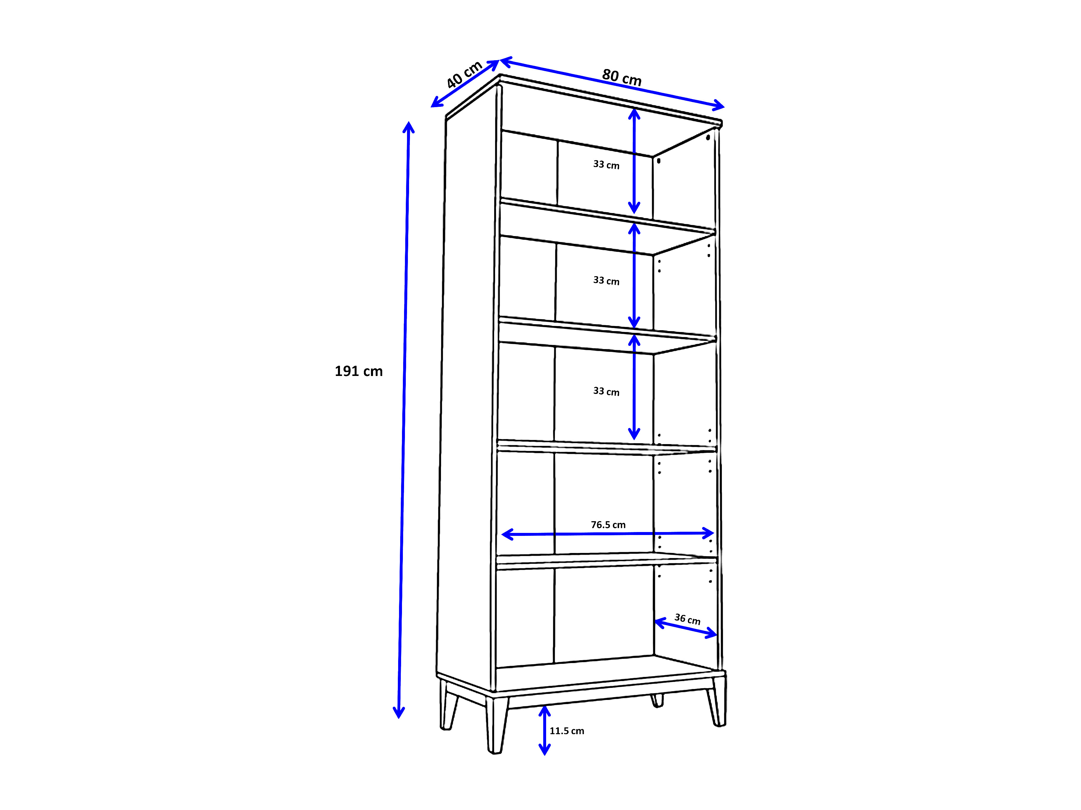 Етажерка Felmelo 101 (Бял + Дъб уотан)