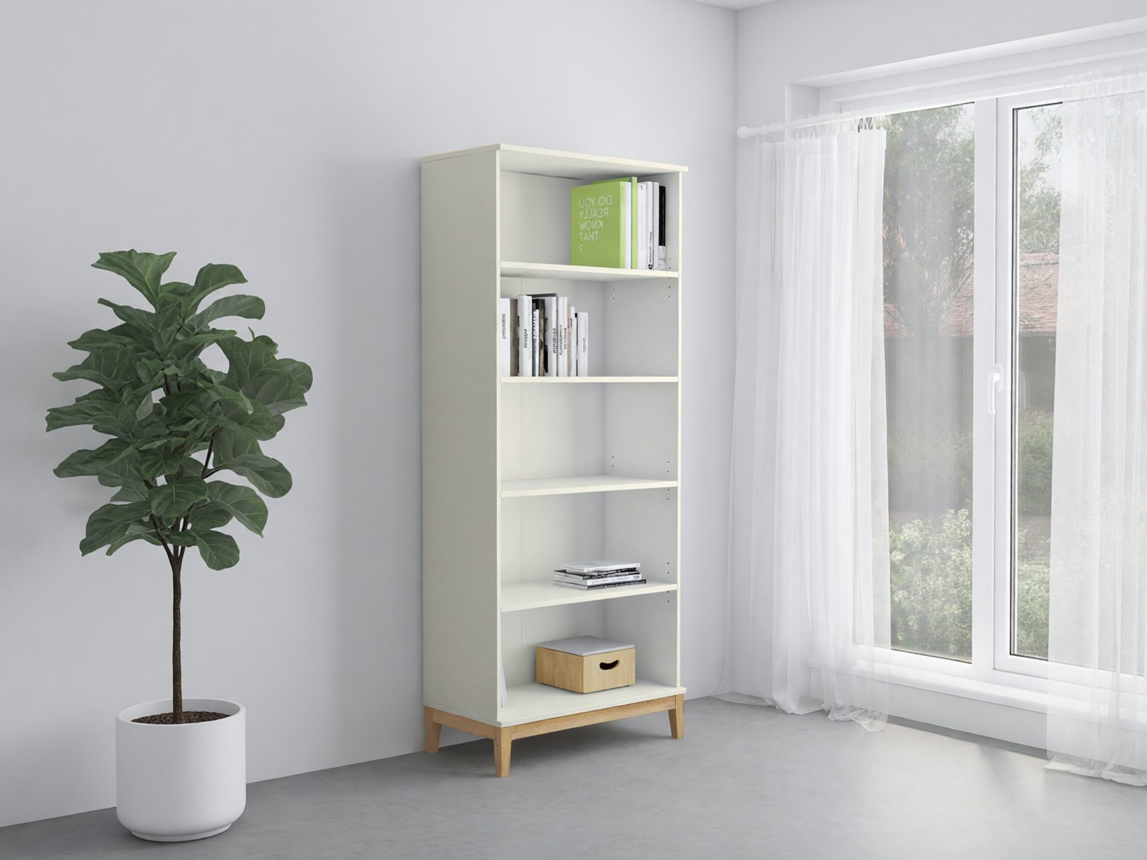 Етажерка Felmelo 101 (Бял + Дъб уотан)