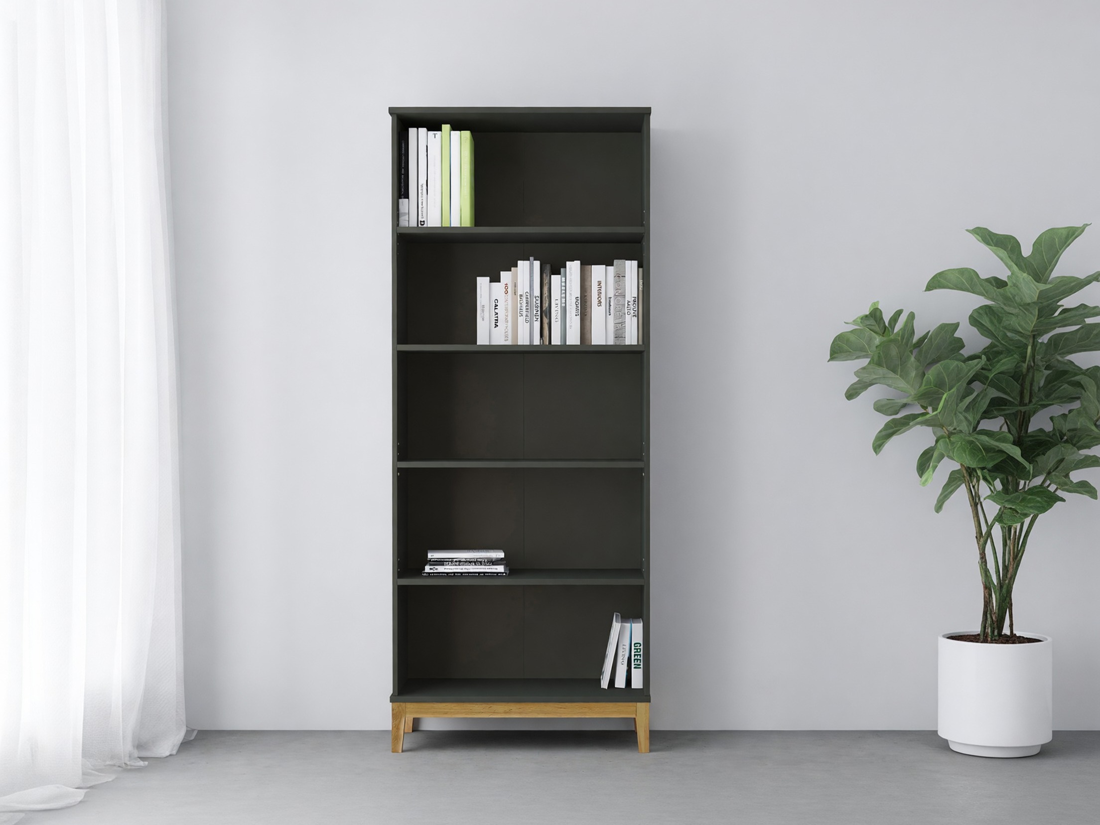 Етажерка Felmelo 101 (Сив + Дъб уотан)