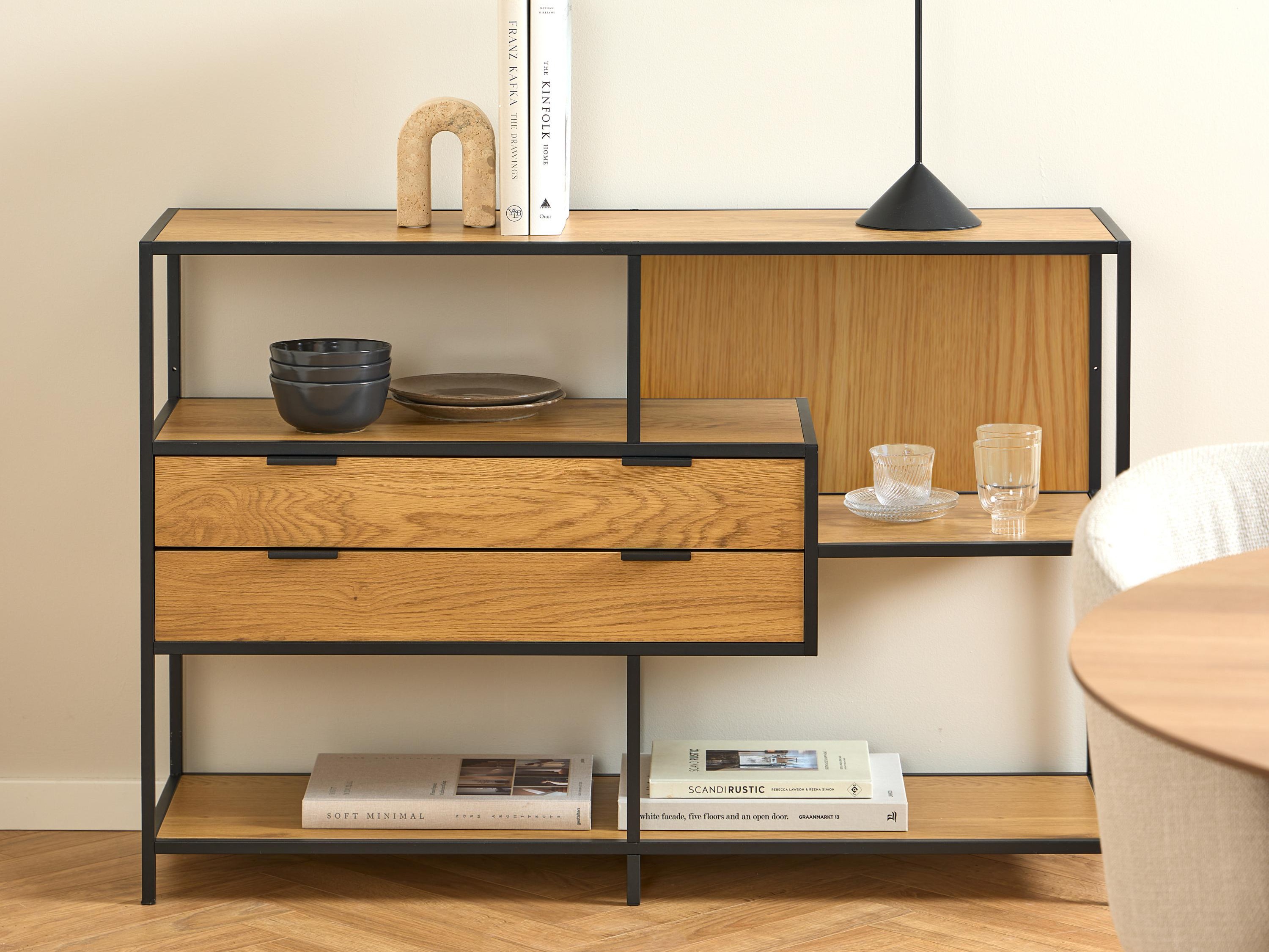 Етажерка Norsica Sevferi 183 (Черен + Див дъб)