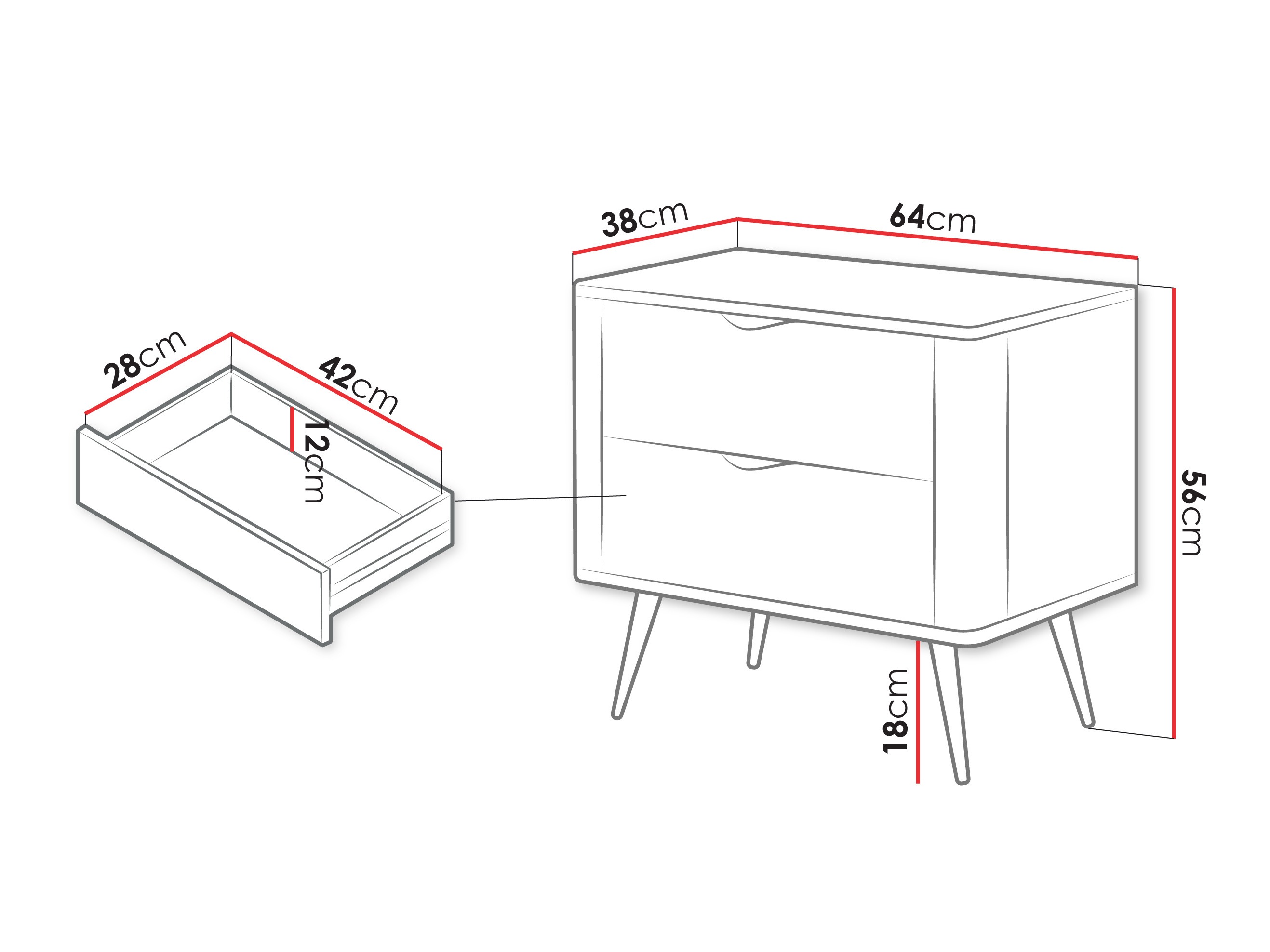 Нощно шкафче SB4881 с нарушена опаковка