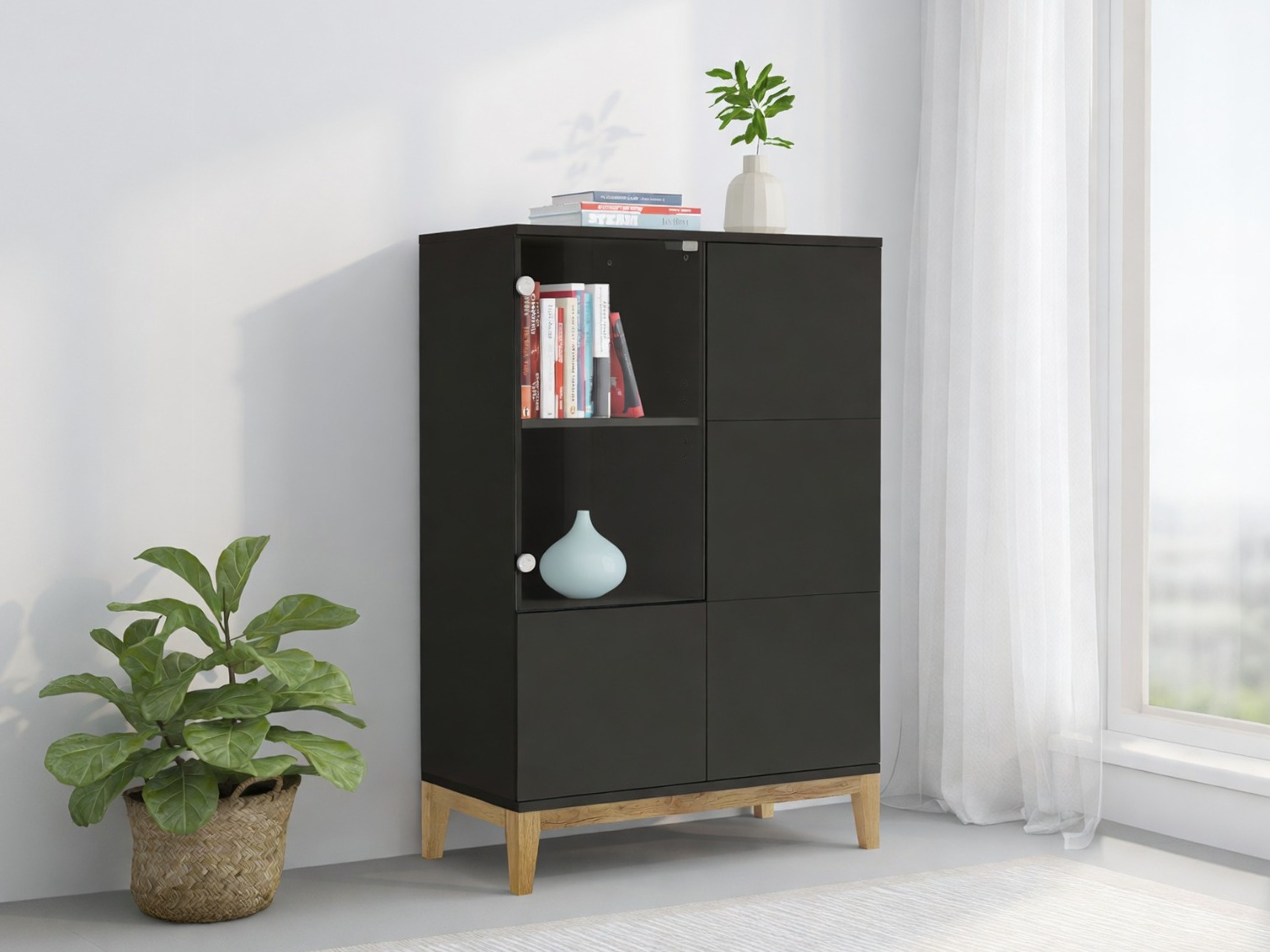 Шкаф Felmelo 102 (Сив + Дъб уотан)