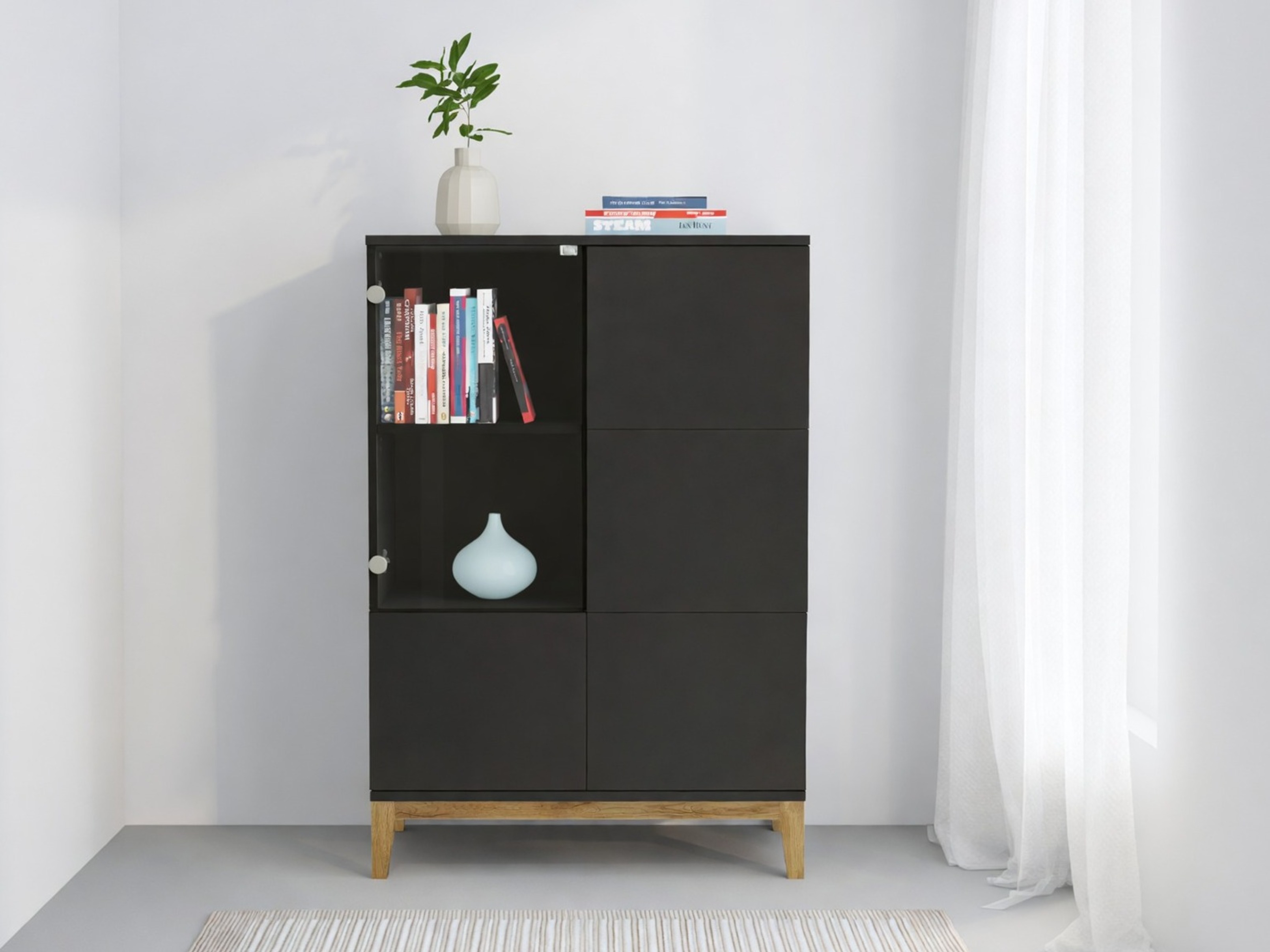 Шкаф Felmelo 102 (Сив + Дъб уотан)