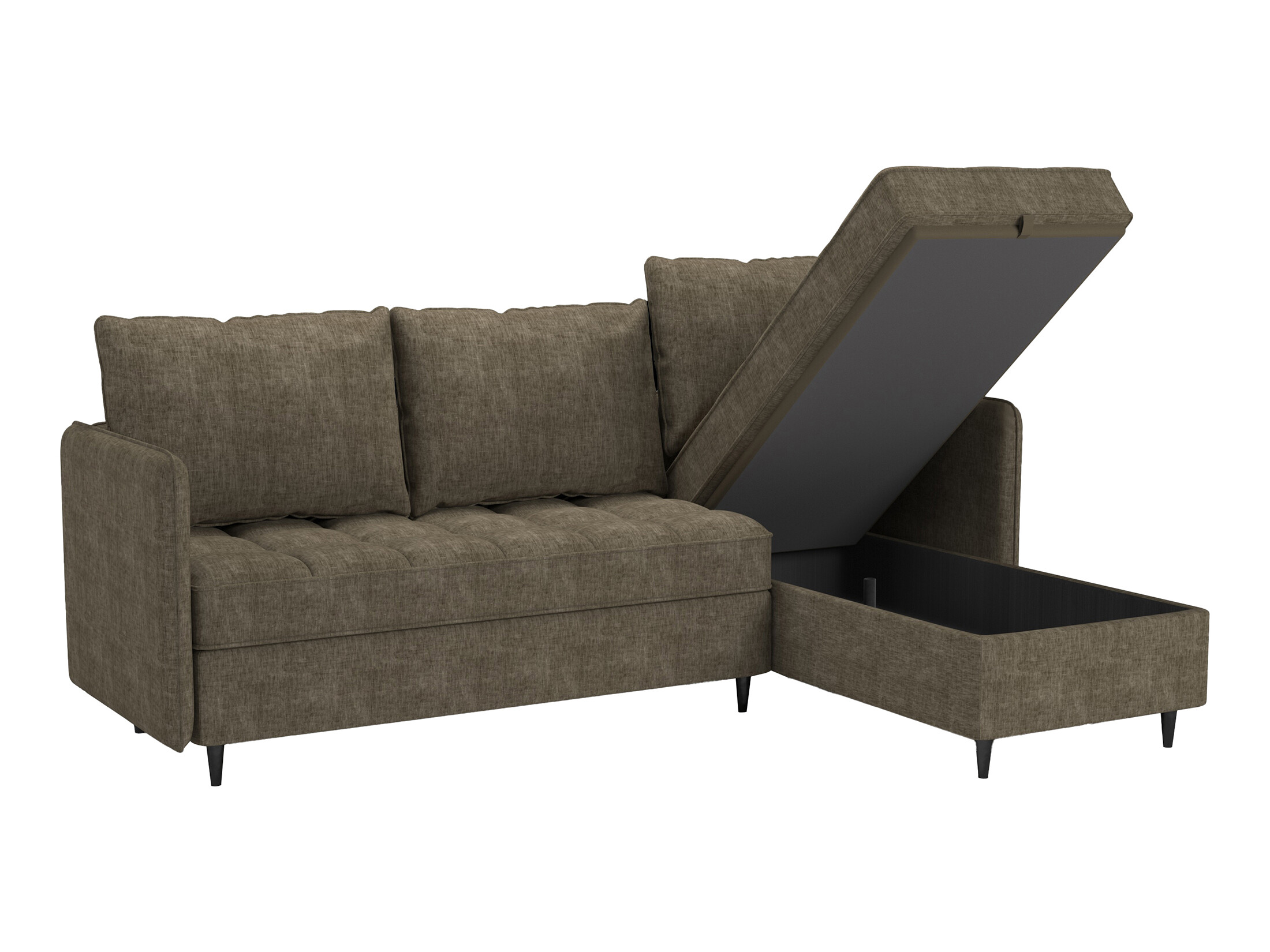 Ъглов диван Denton 1529 (Кафяв)