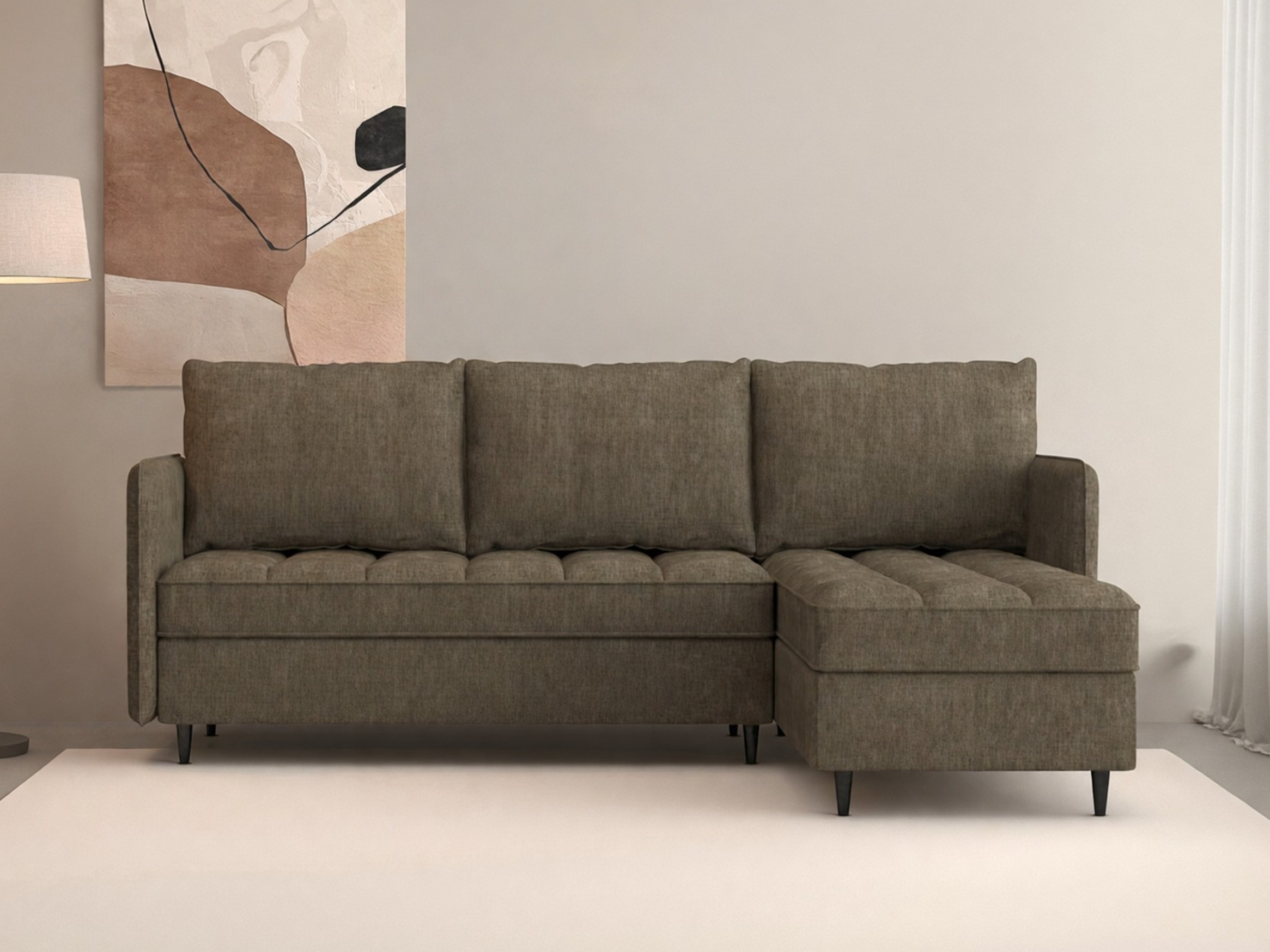 Ъглов диван Denton 1529 (Кафяв)