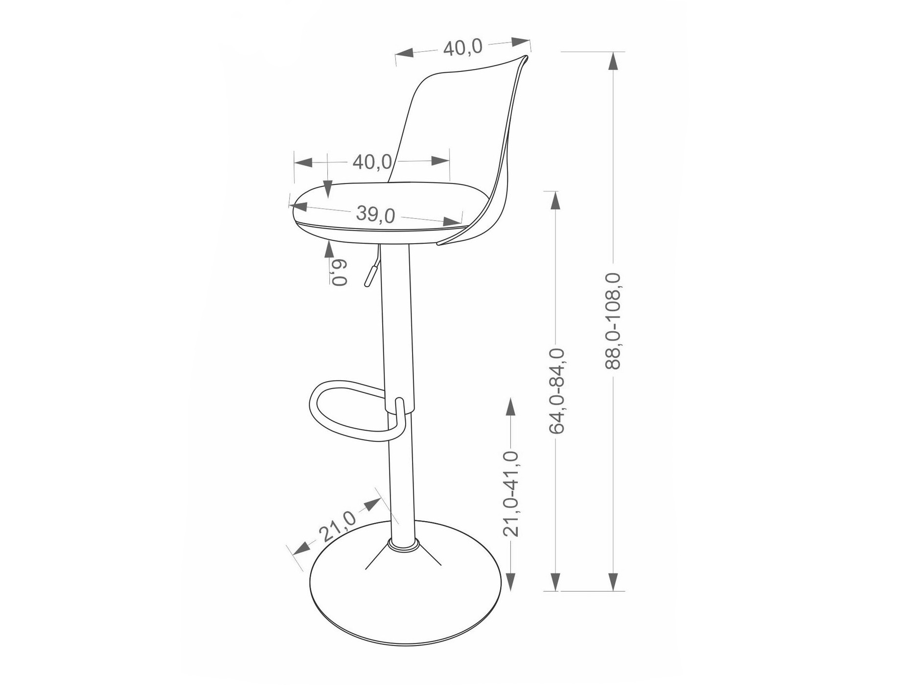 Бар стол Houston 2104 (Сив + Светлокафяво)