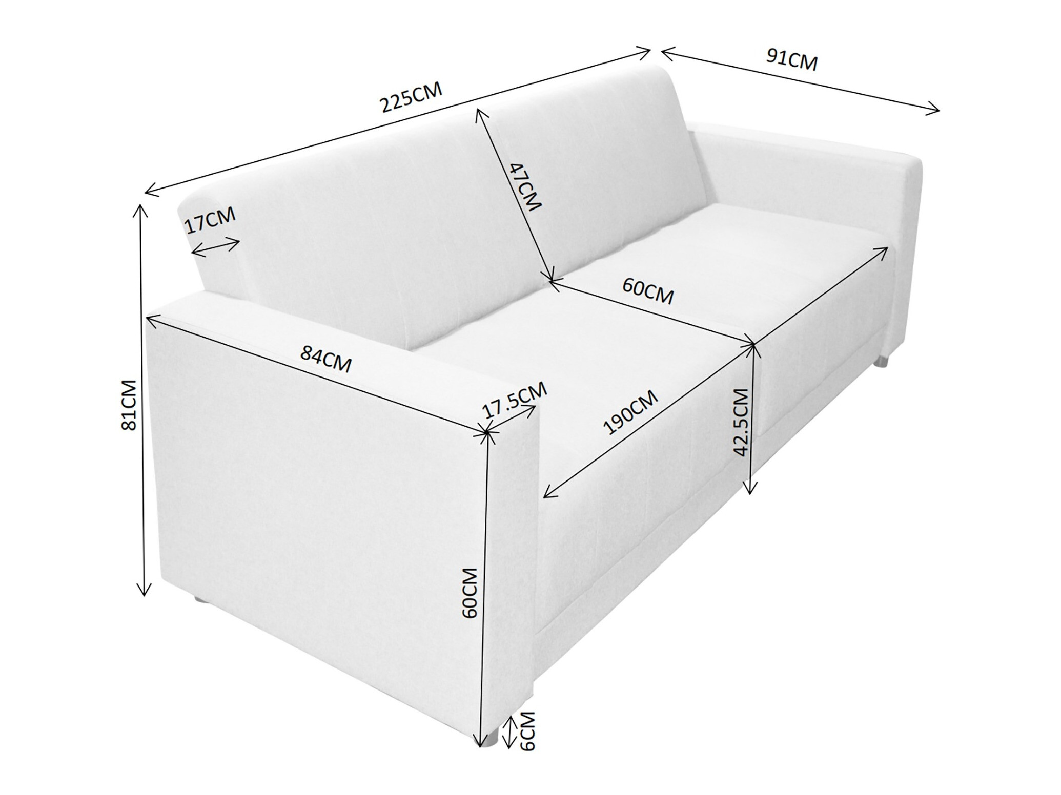 Разтегателен диван Tulsa 679 (Сметана)