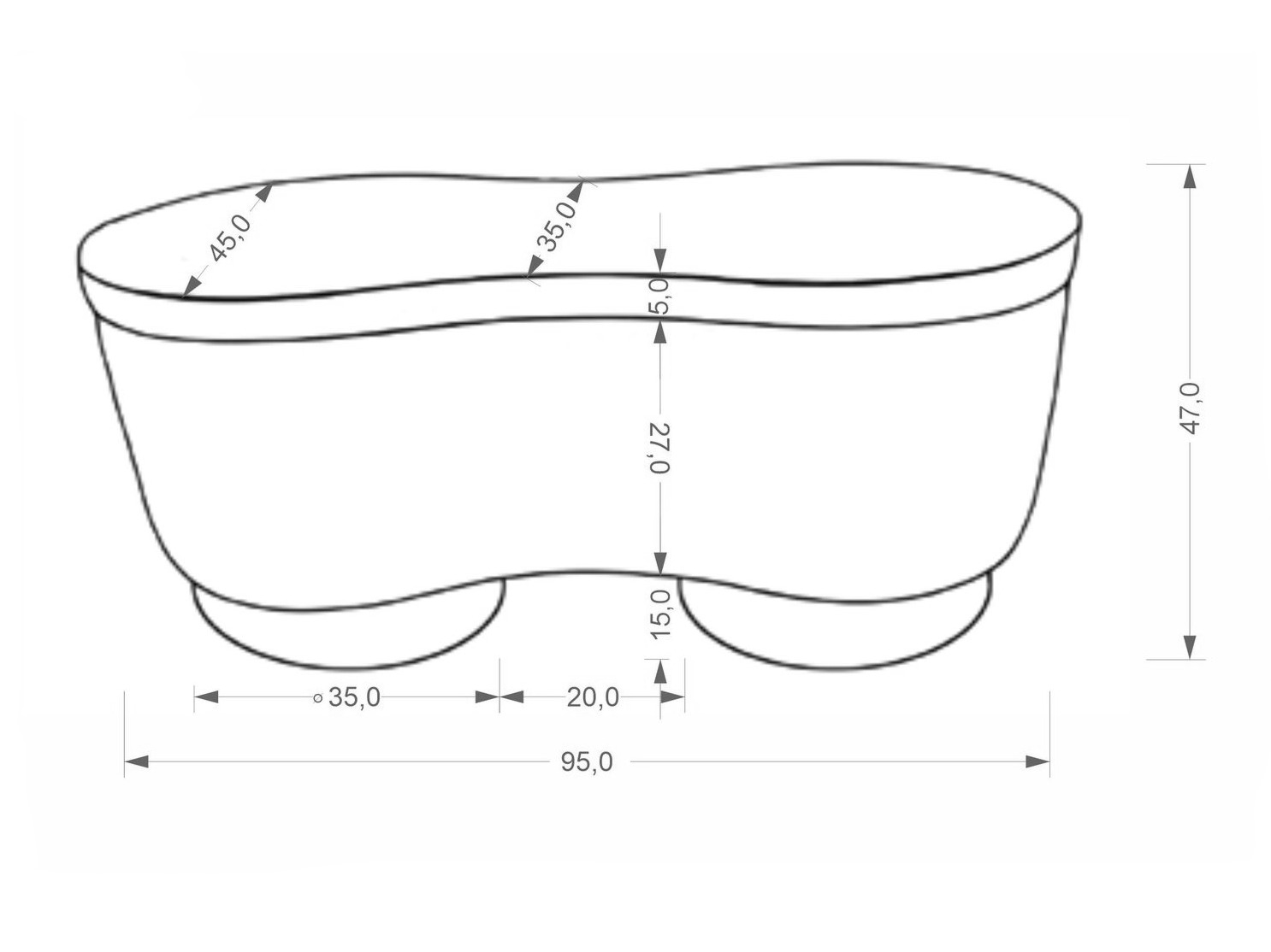 Тапицирана пейка Houston 2110 (Сив)