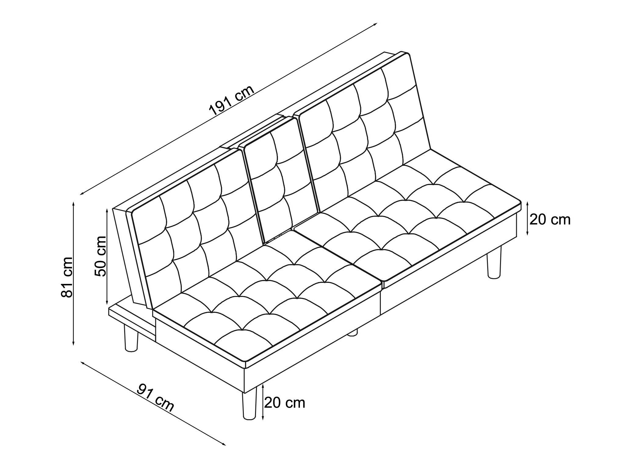 Разтегателен диван Tulsa 683 (Сив)