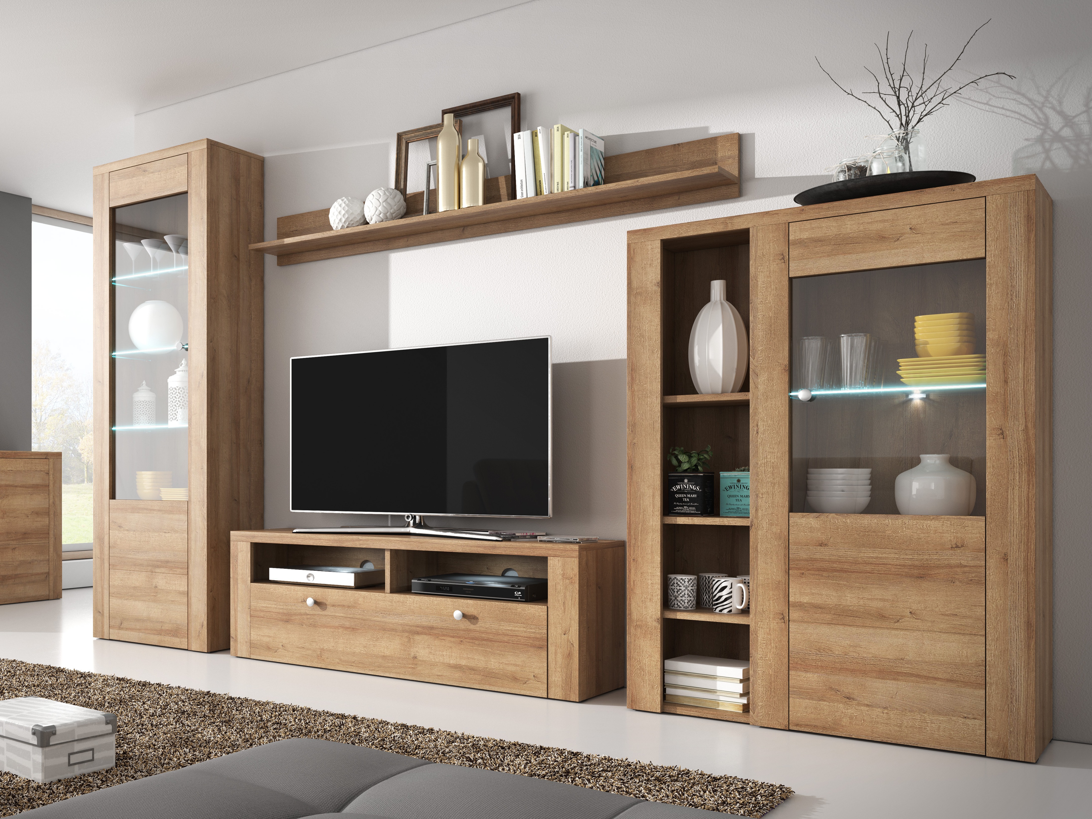 Стенна етажерка Salelbo 101 (Riviera дъб)