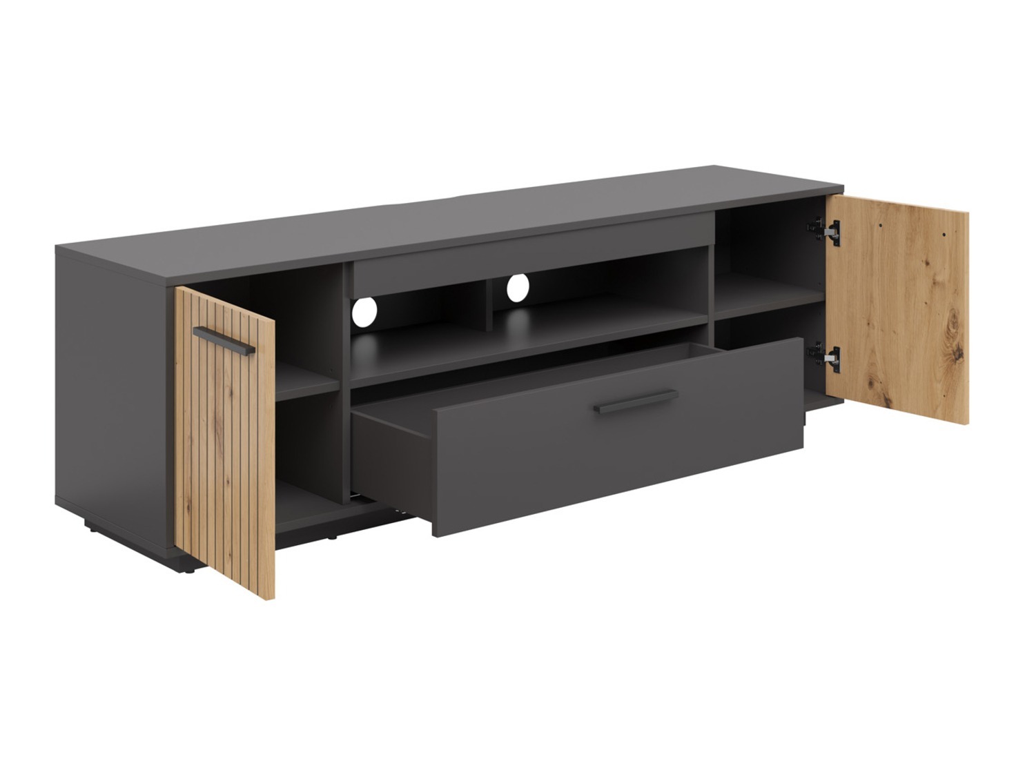 Комплект за хол Melvelo 104 (Антрацит + Artisan дъб)