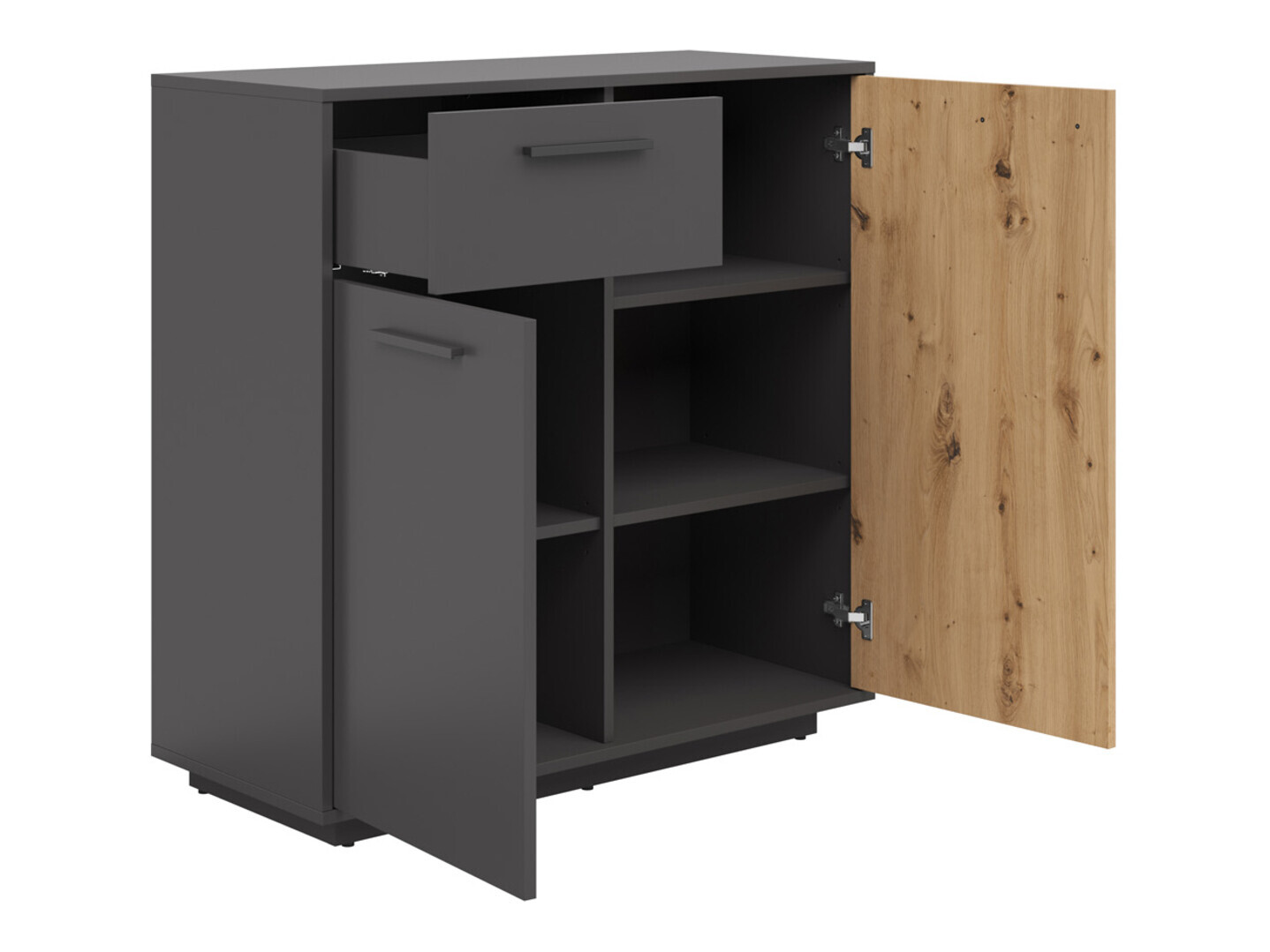 Комплект за хол Melvelo 104 (Антрацит + Artisan дъб)