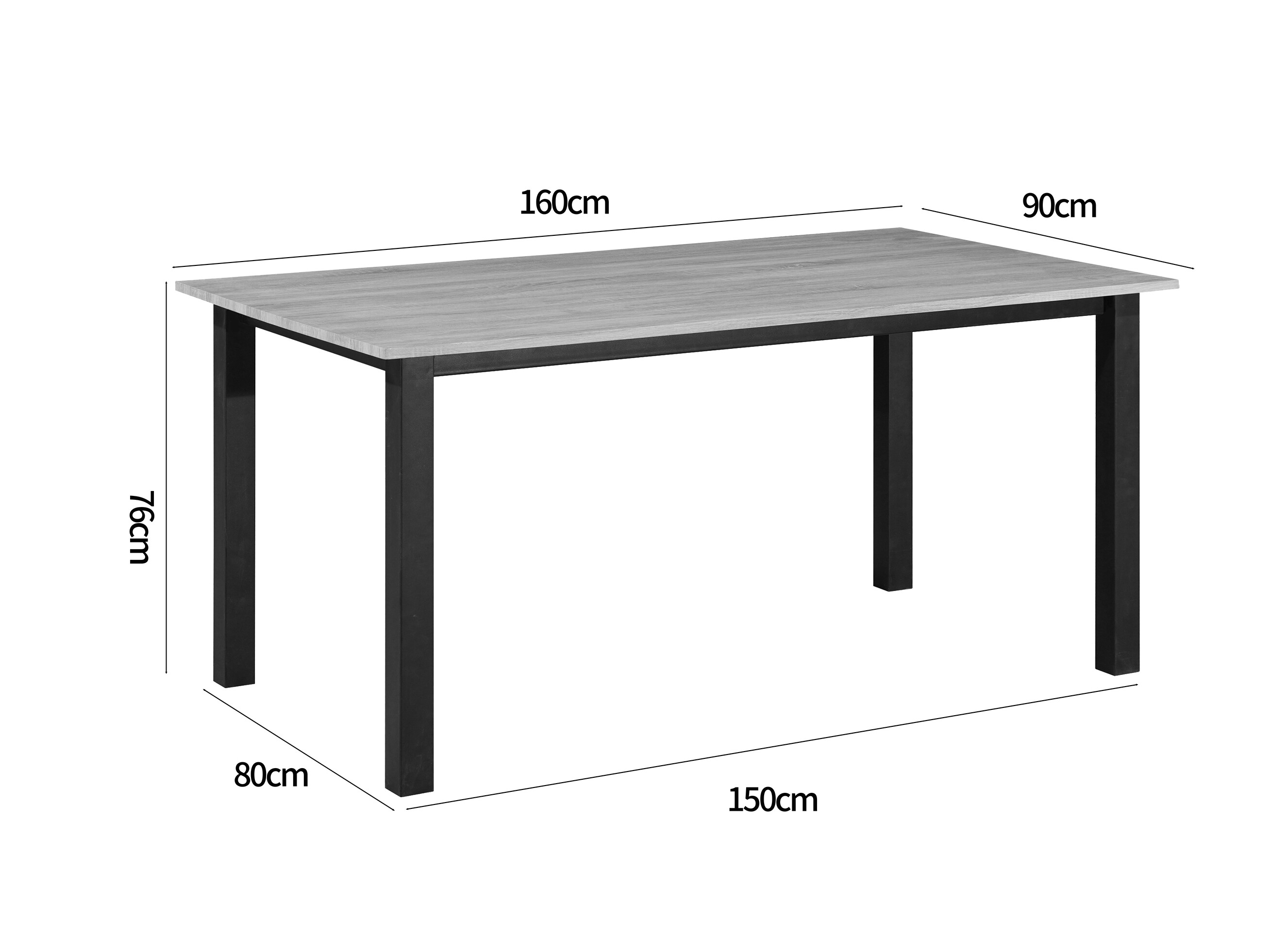Маса Denton 1549 (Черен + Дъб)