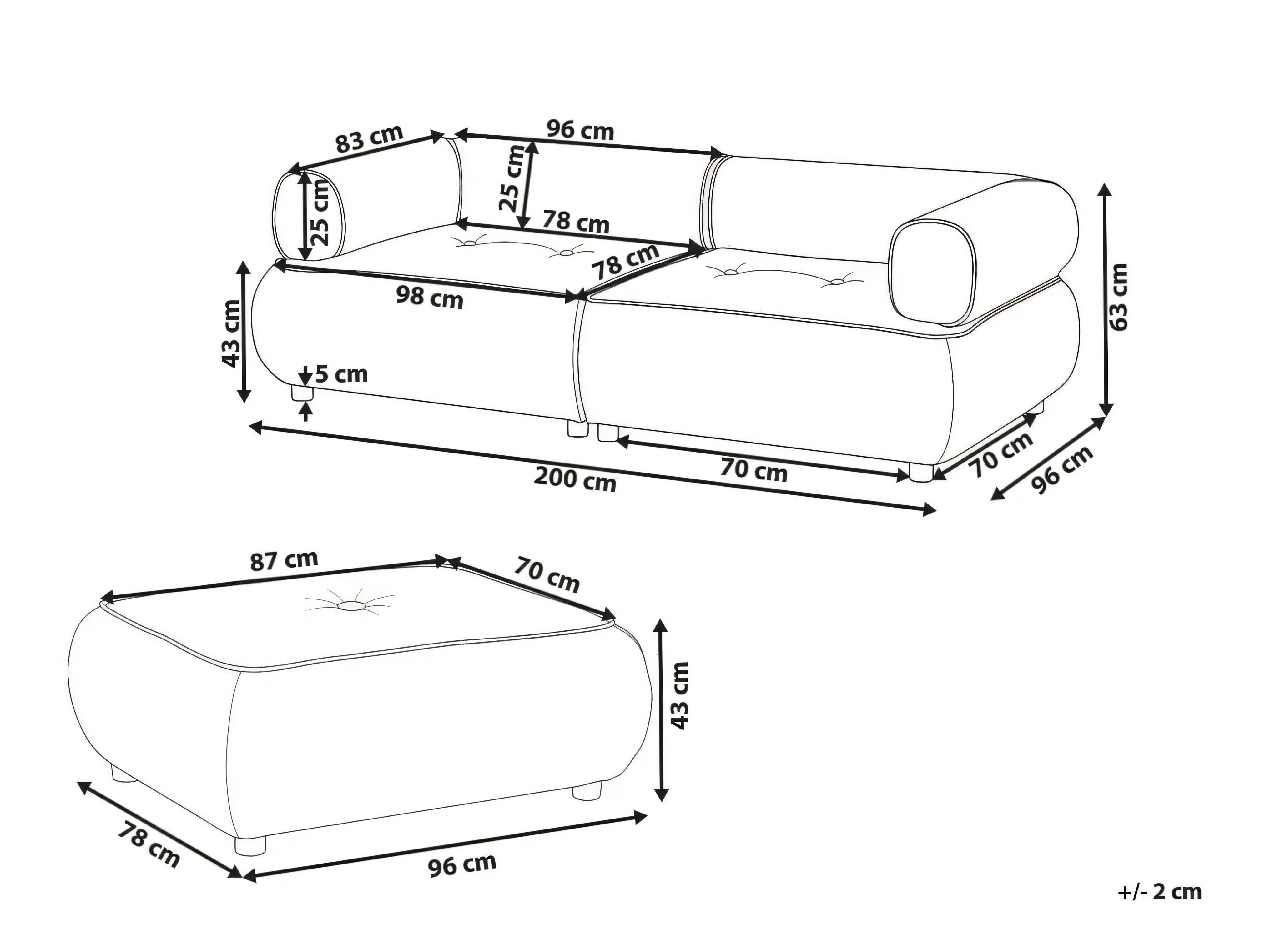 Комплект мека мебел Berwyn 3266 (Бял)