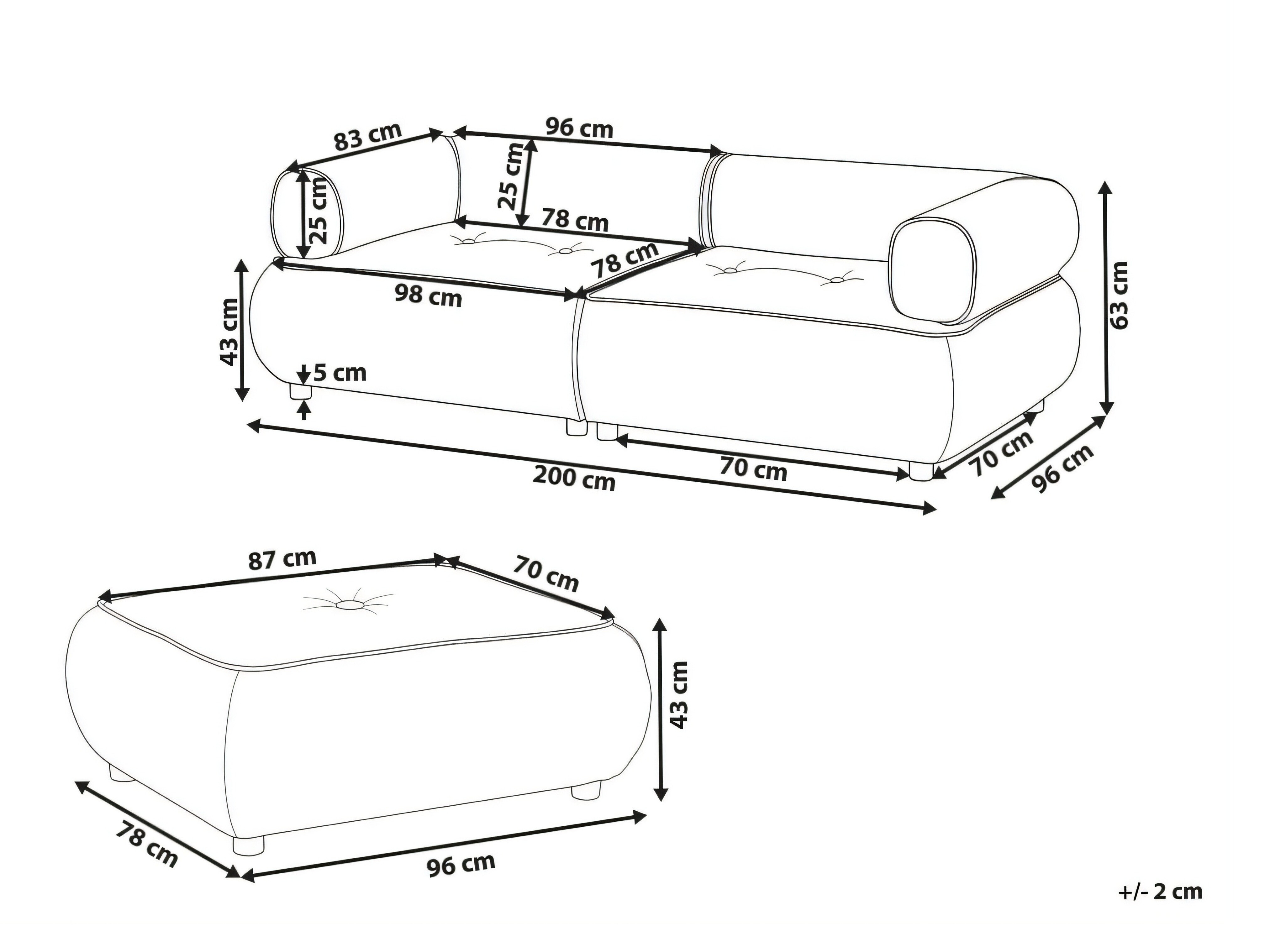 Комплект мека мебел Berwyn 3266 (Тъмнокафяв)