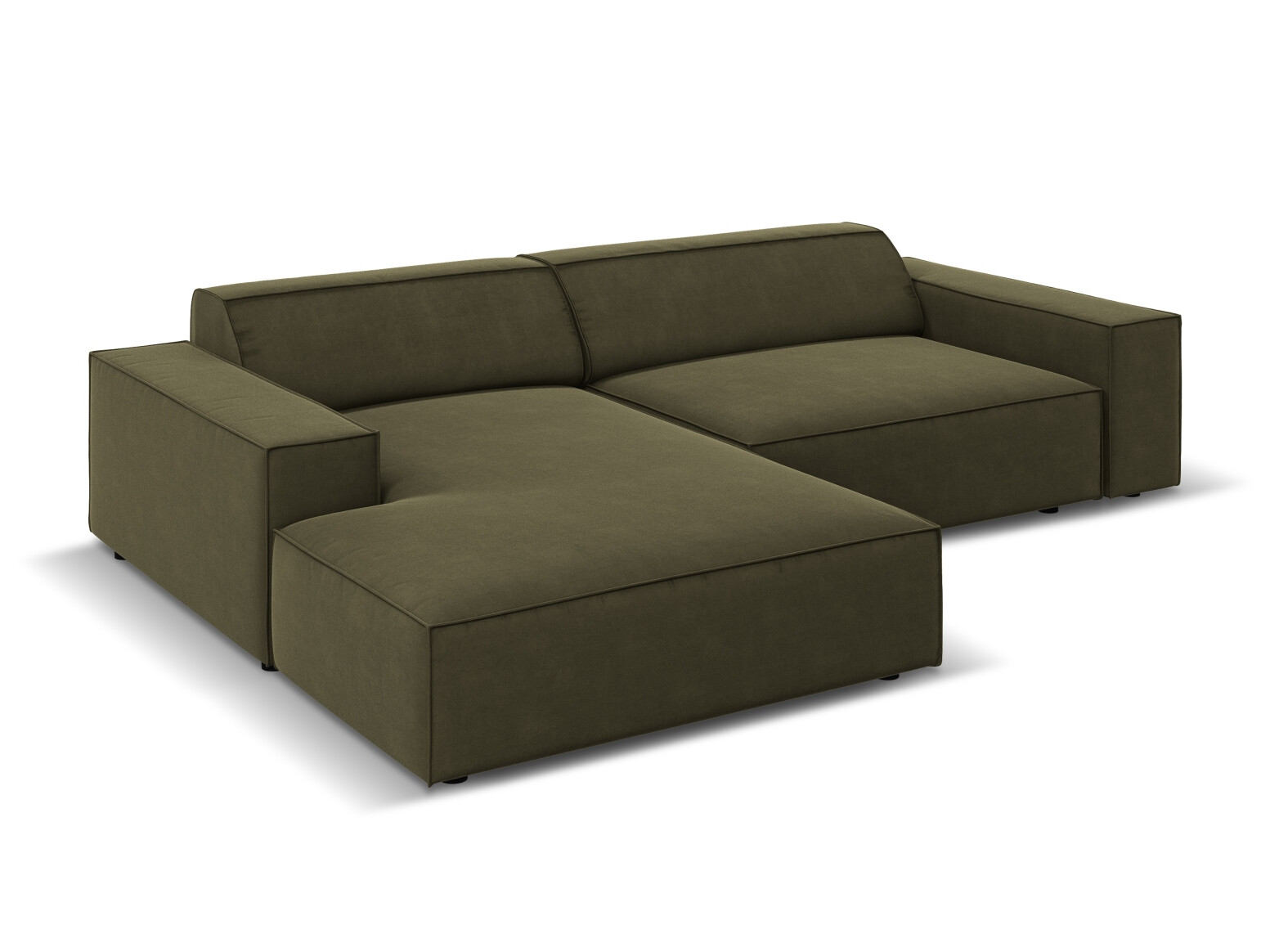 Ъглов диван Lomcalu 116 (PLUSH KHAKI)