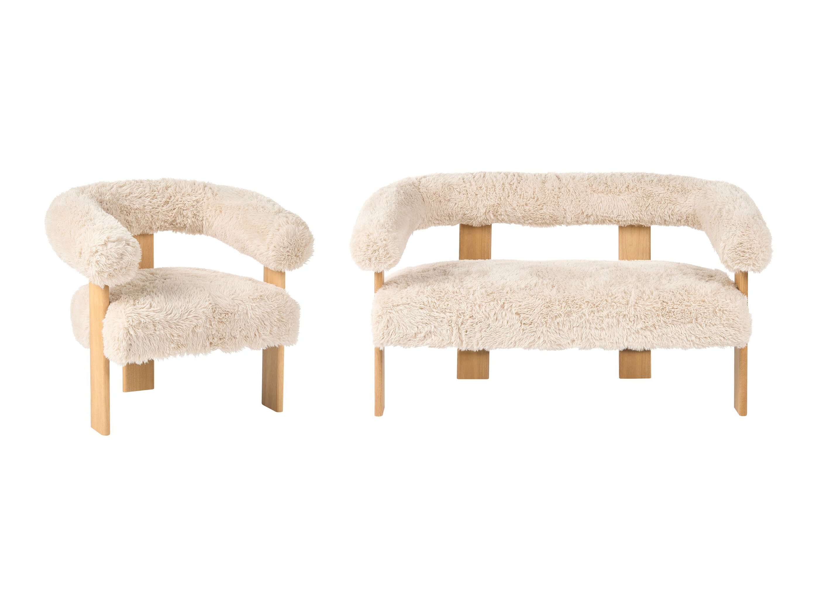 Комплект мека мебел Berwyn 3269 (Бял + Светлокафяво)