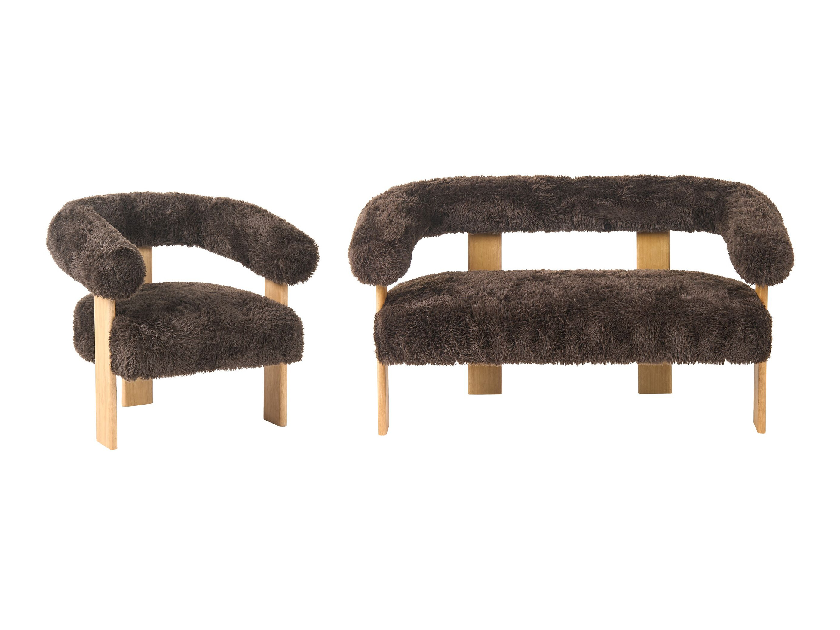 Комплект мека мебел Berwyn 3269 (Тъмнокафяв + Светлокафяво)