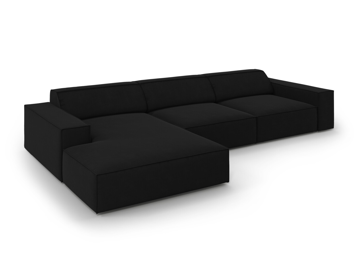 Ъглов диван Lomcalu 117 (PLUSH EBONY)