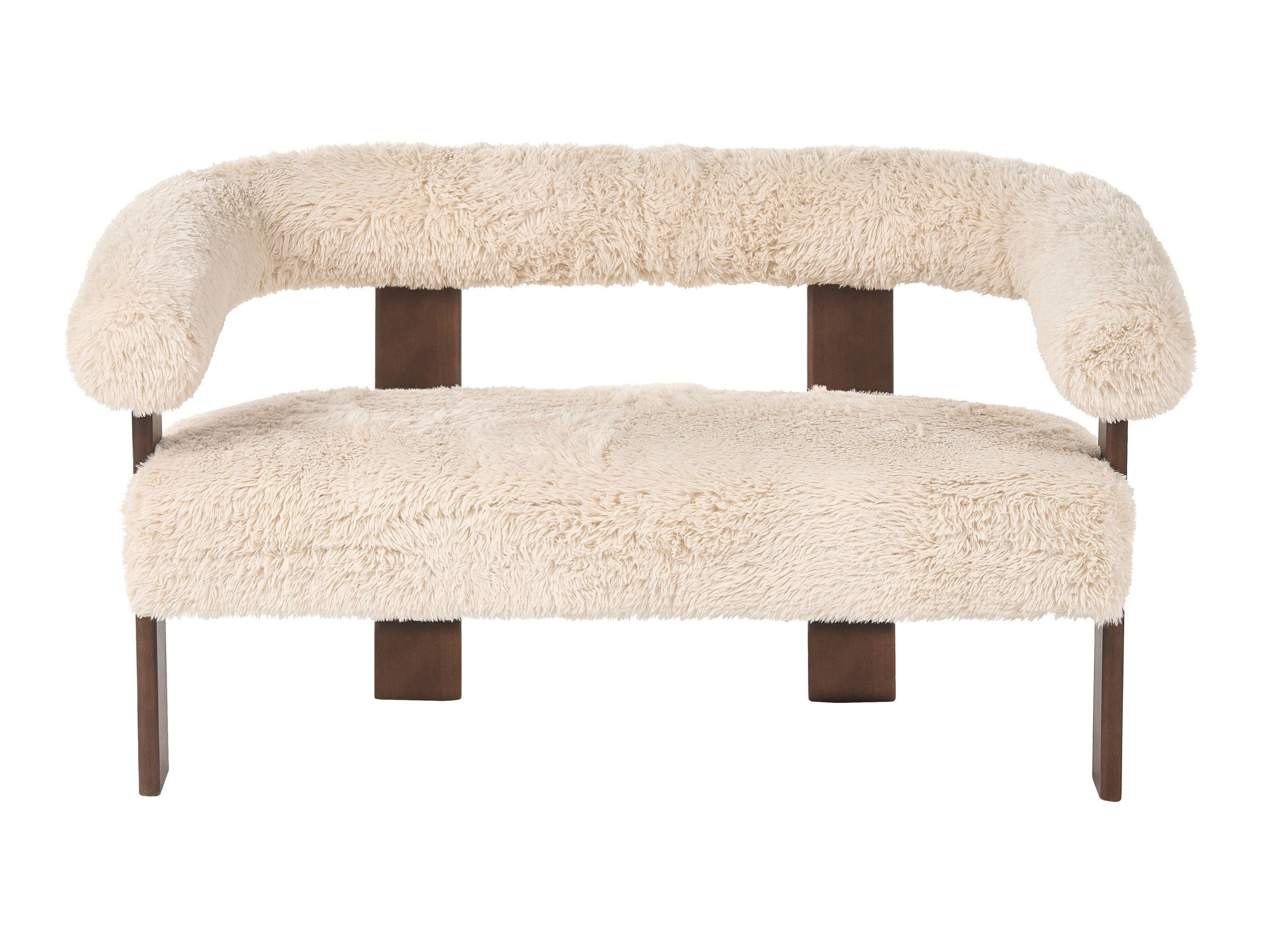 Тапицирана пейка Berwyn 3271 (Бял + Тъмнокафяв)